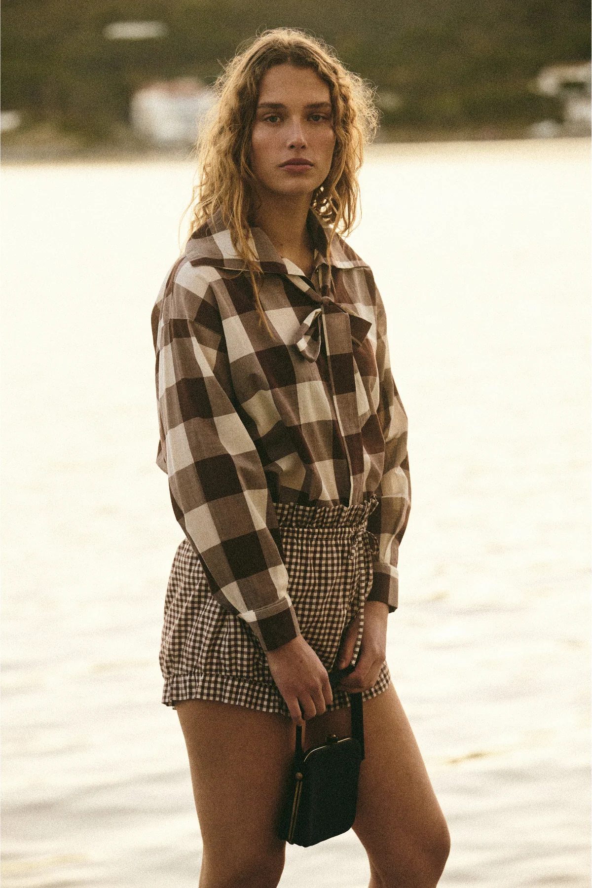Posse - CALLIE SHIRT - MOCHA GINGHAM - Image 2