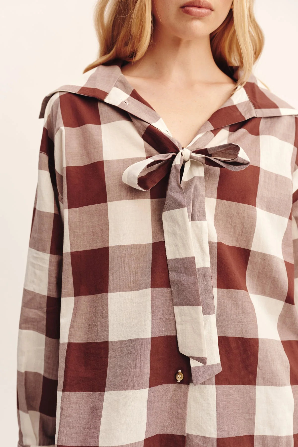 Posse - CALLIE SHIRT - MOCHA GINGHAM - Image 3