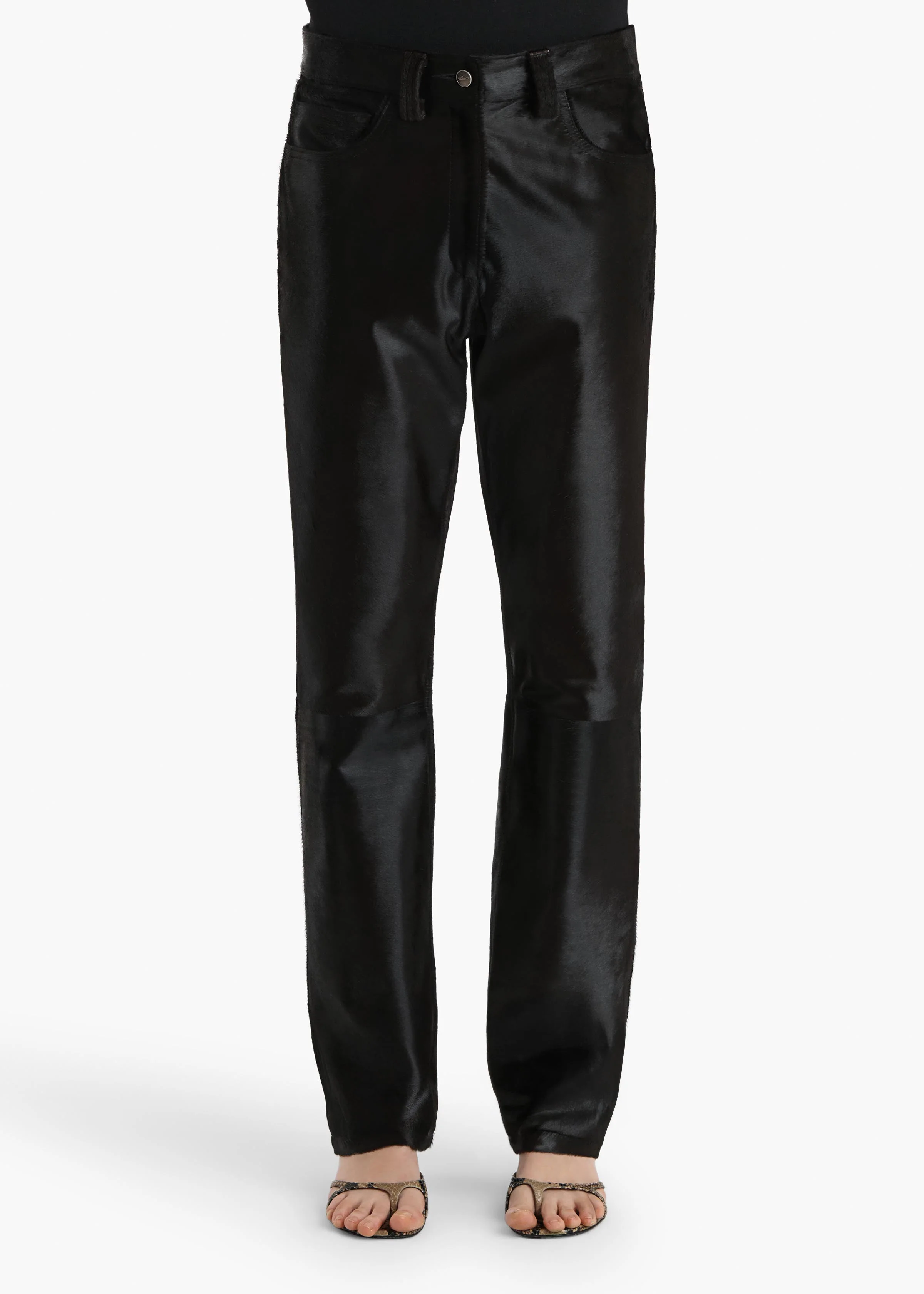 Khaite - Callum Pant in Chocolate Haircalf - Image 11