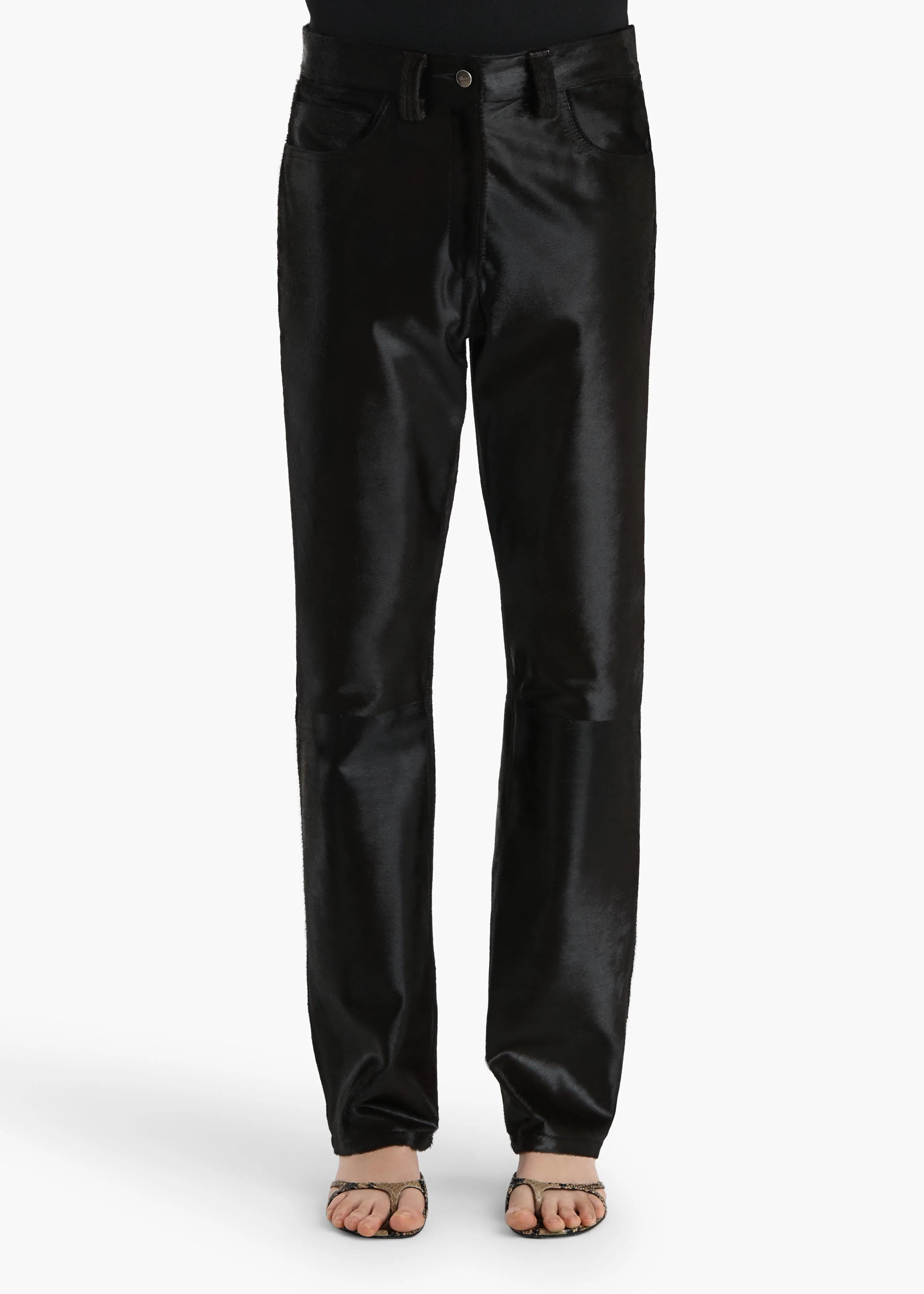 Khaite - Callum Pant in Chocolate Haircalf - Image 16