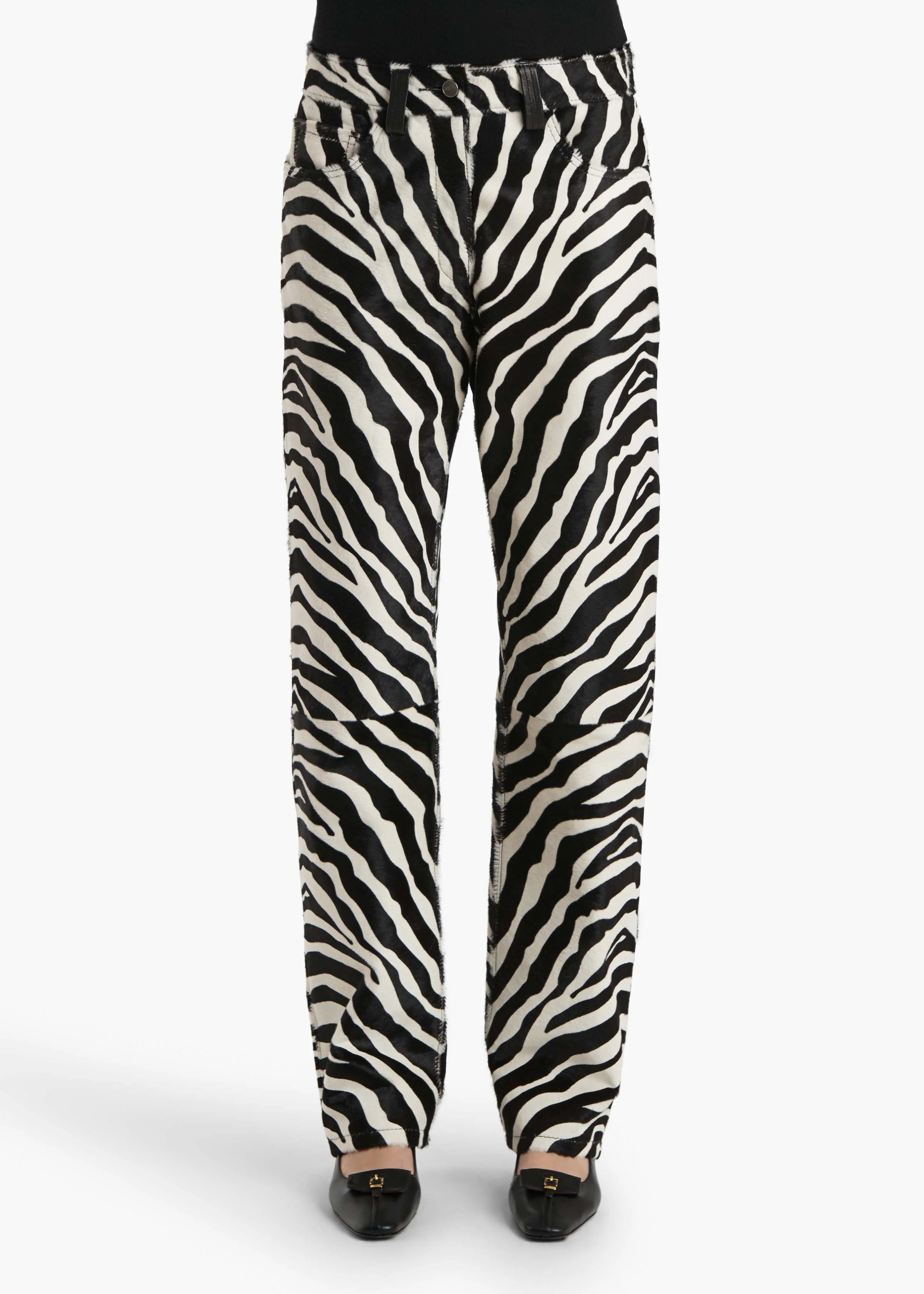 Khaite - Callum Pant in Zebra Print Haircalf - Image 3