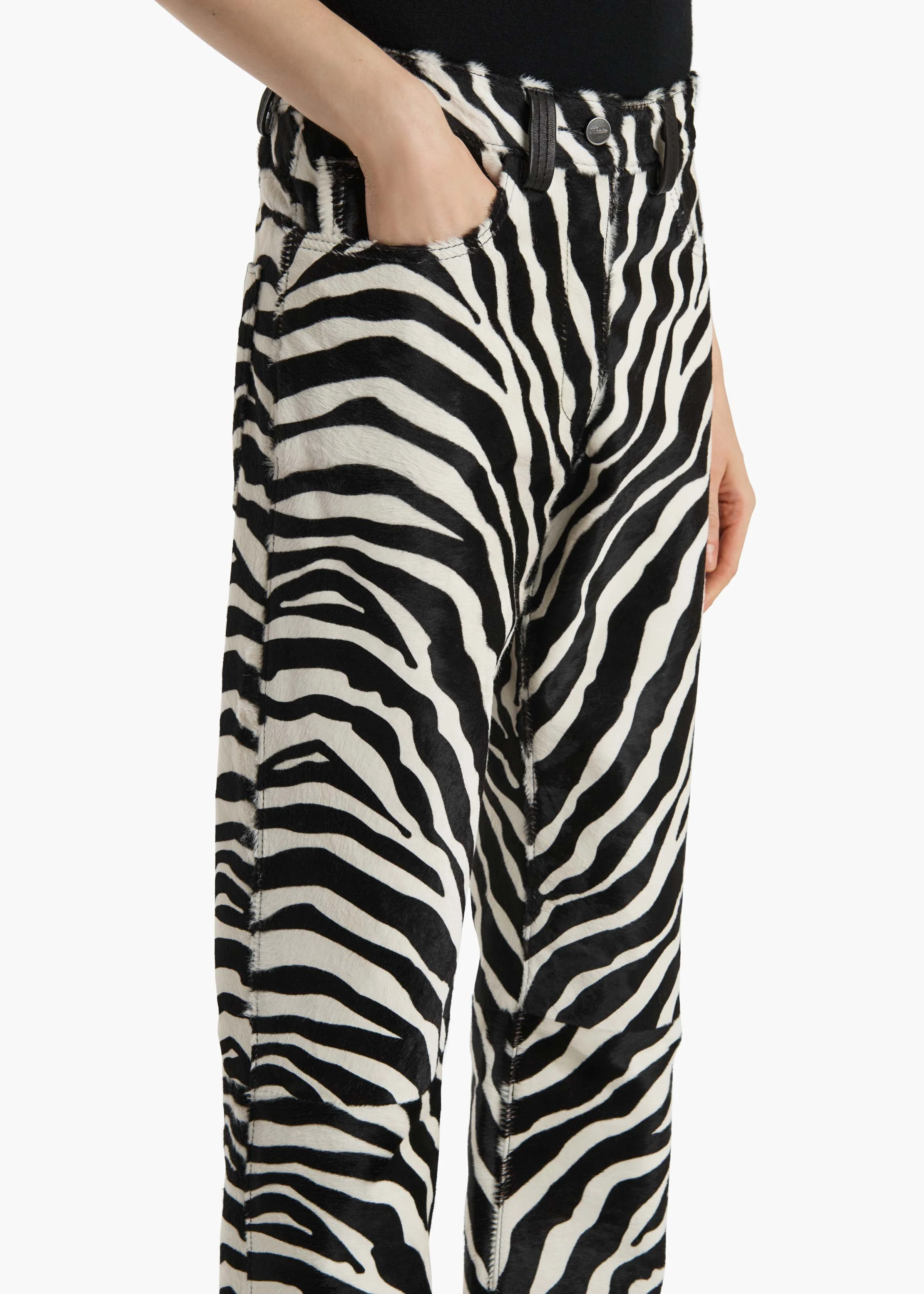 Khaite - Callum Pant in Zebra Print Haircalf - Image 5