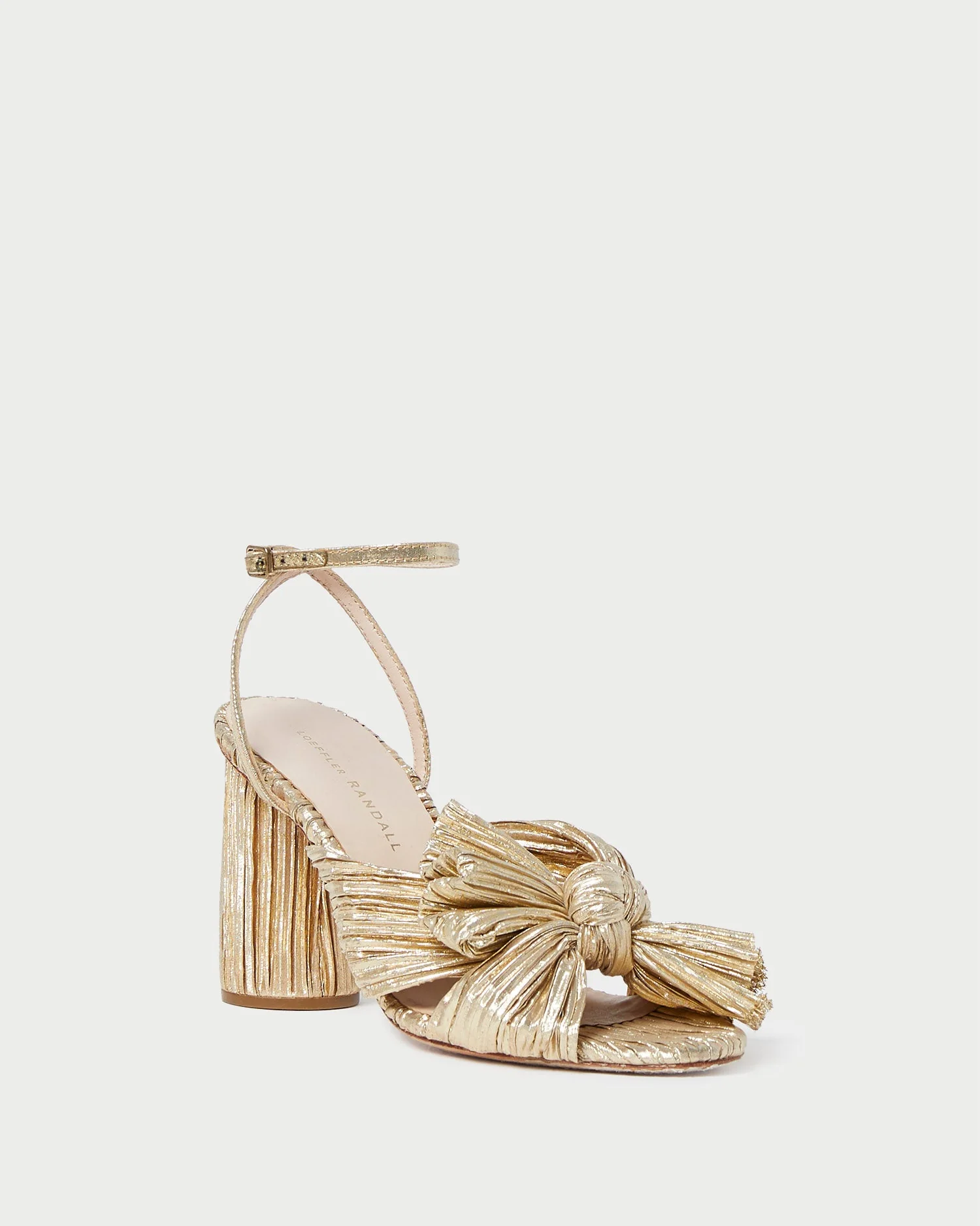 Loeffler Randall - Camellia Gold Pleated Bow Heel