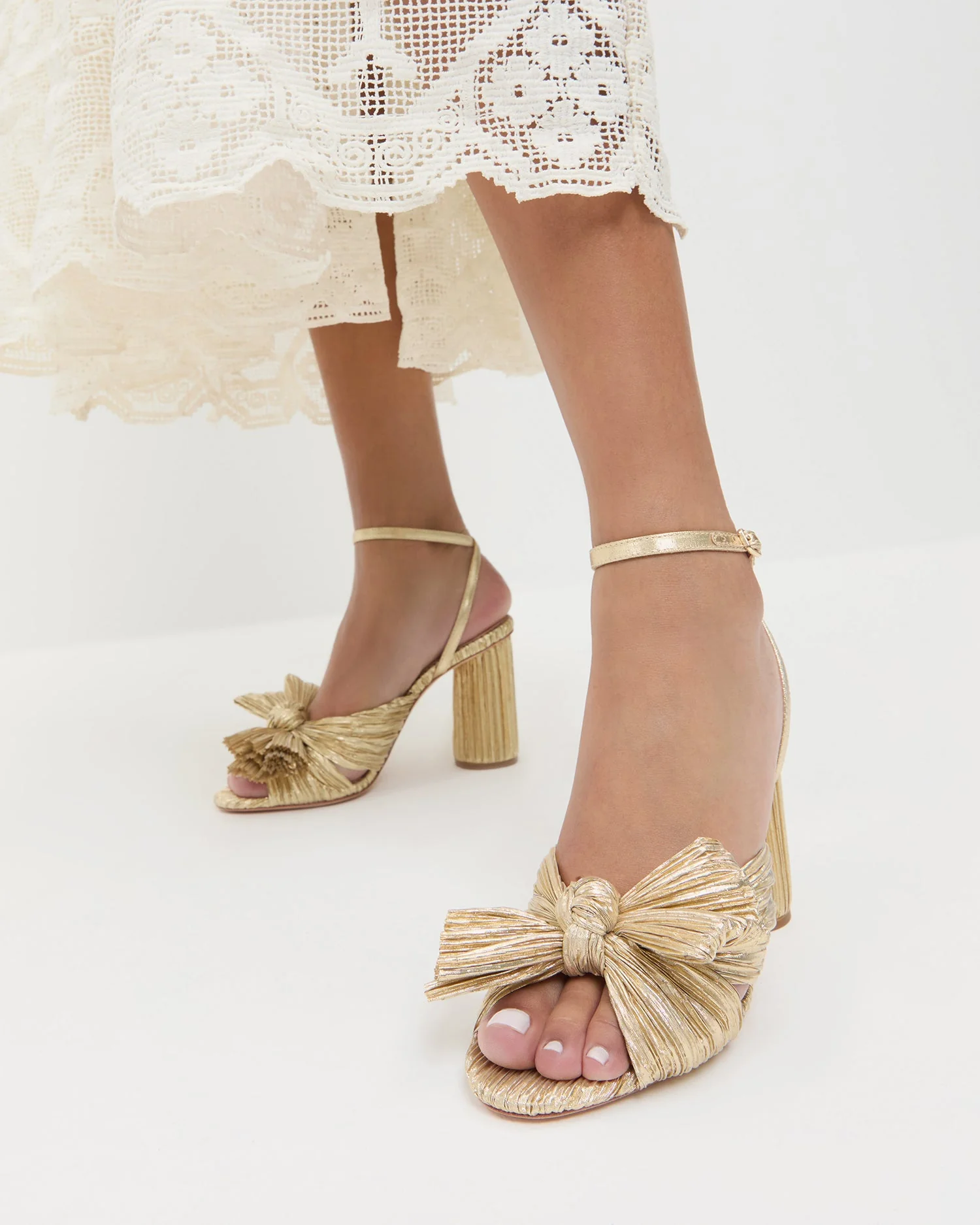 Loeffler Randall - Camellia Gold Pleated Bow Heel - Image 2