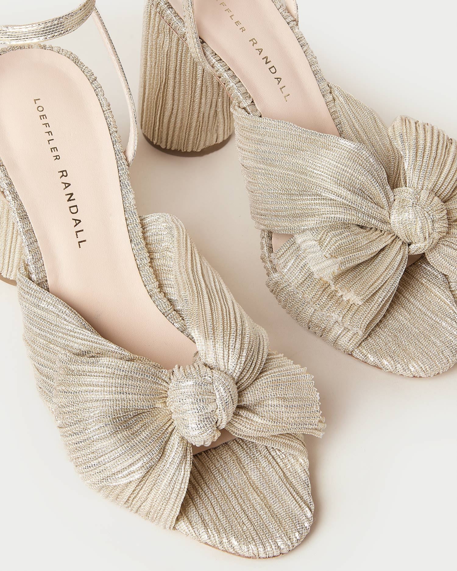 Loeffler Randall - Camellia Platinum Pleated Bow Heel - Image 3