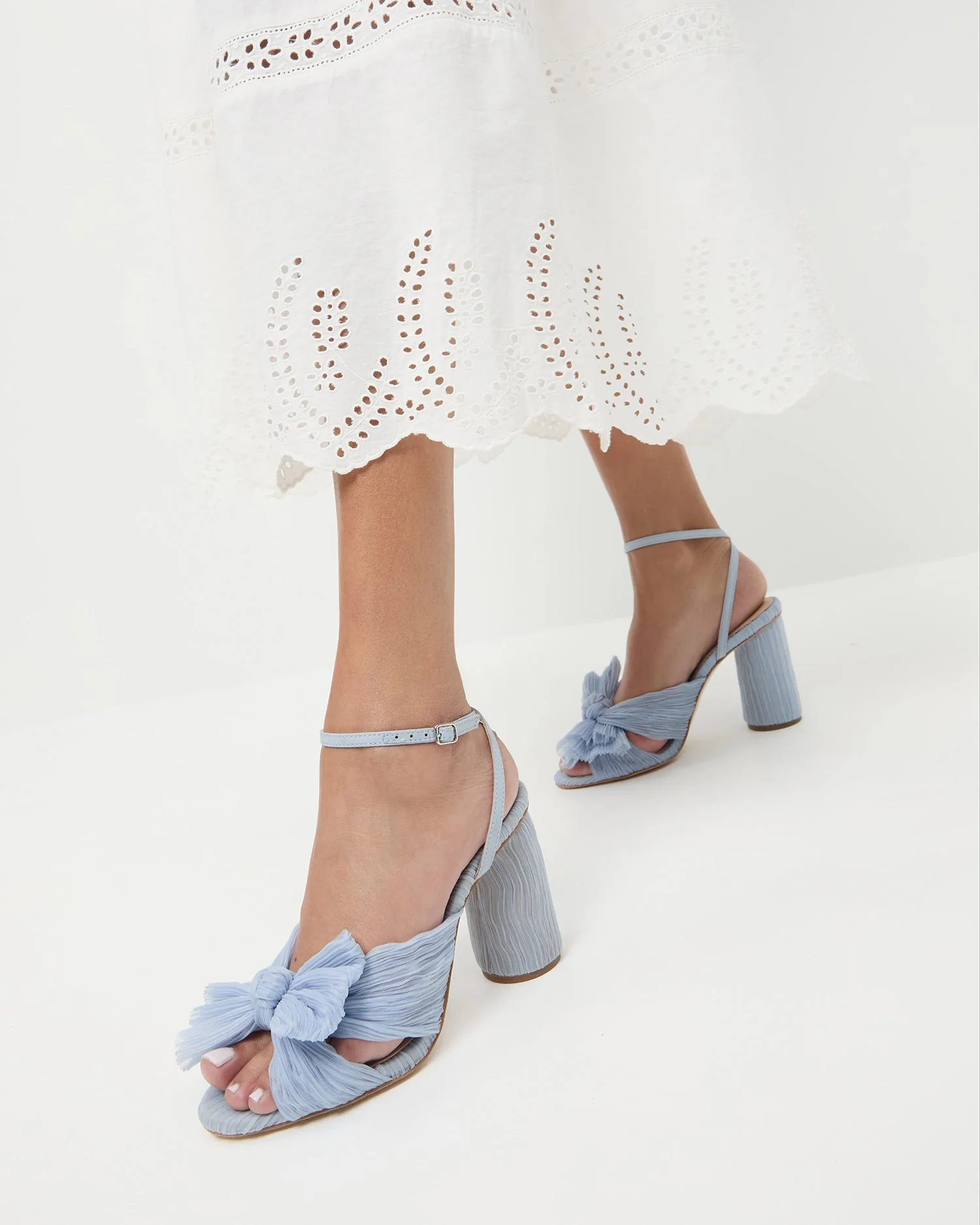 Loeffler Randall - Camellia Blue Pleated Bow Heel - Image 2