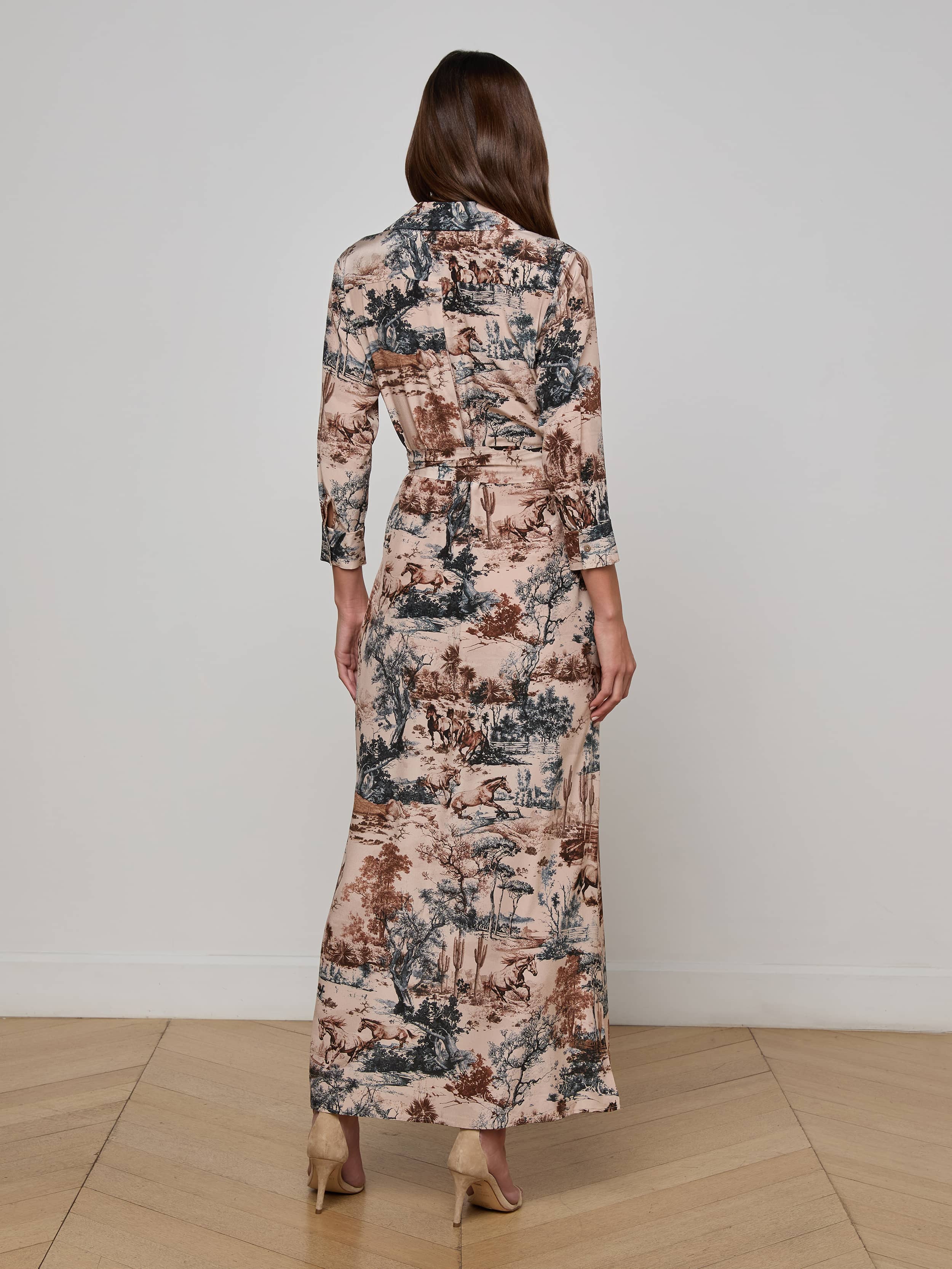 L'AGENCE - Cameron Silk Shirt Dress - Image 3