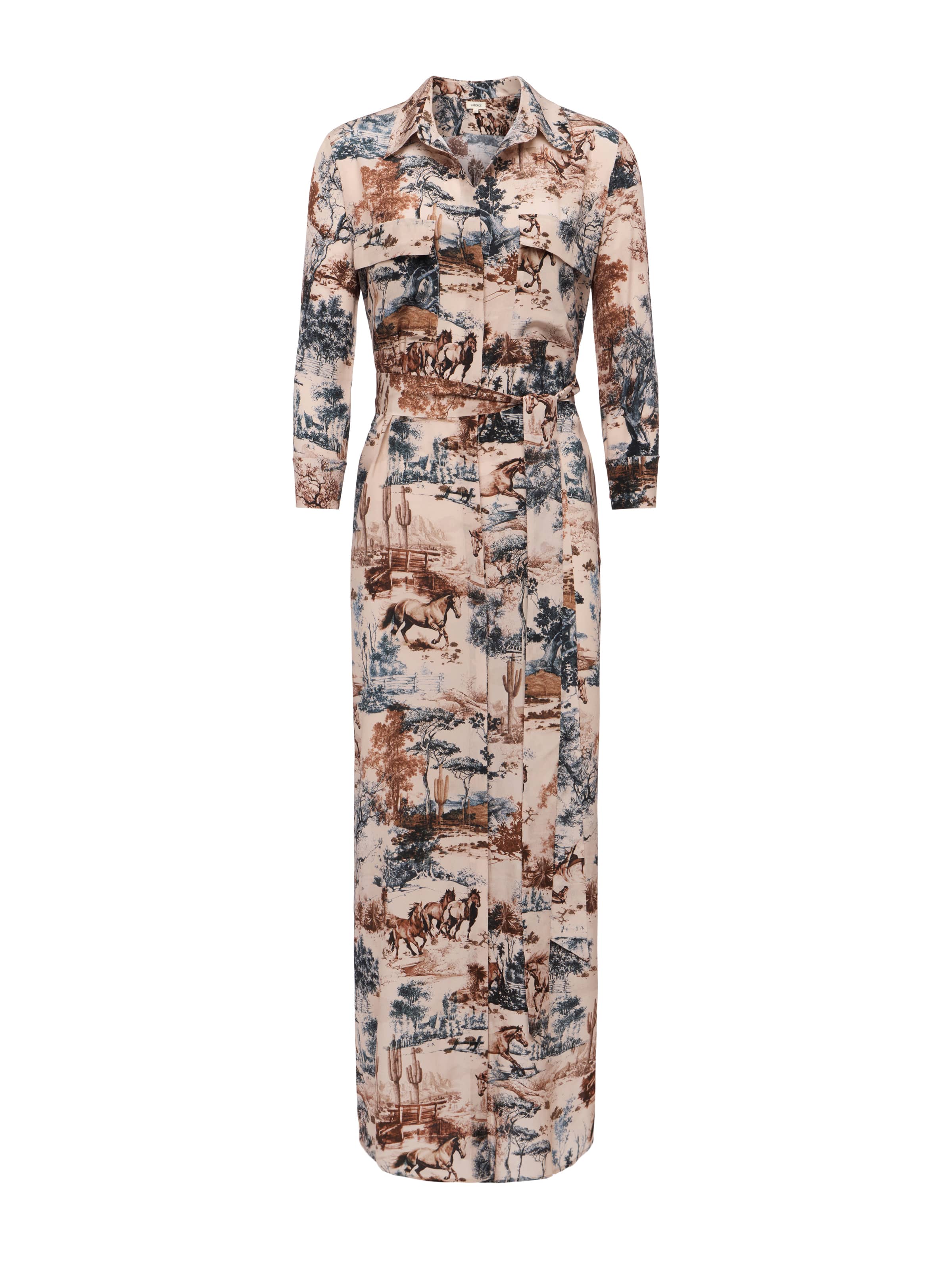 L'AGENCE - Cameron Silk Shirt Dress - Image 5