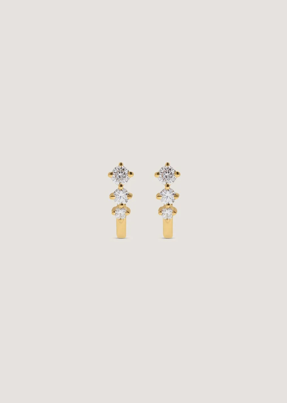 Kinn - Cami Diamond J Hoop Earrings - Image 6