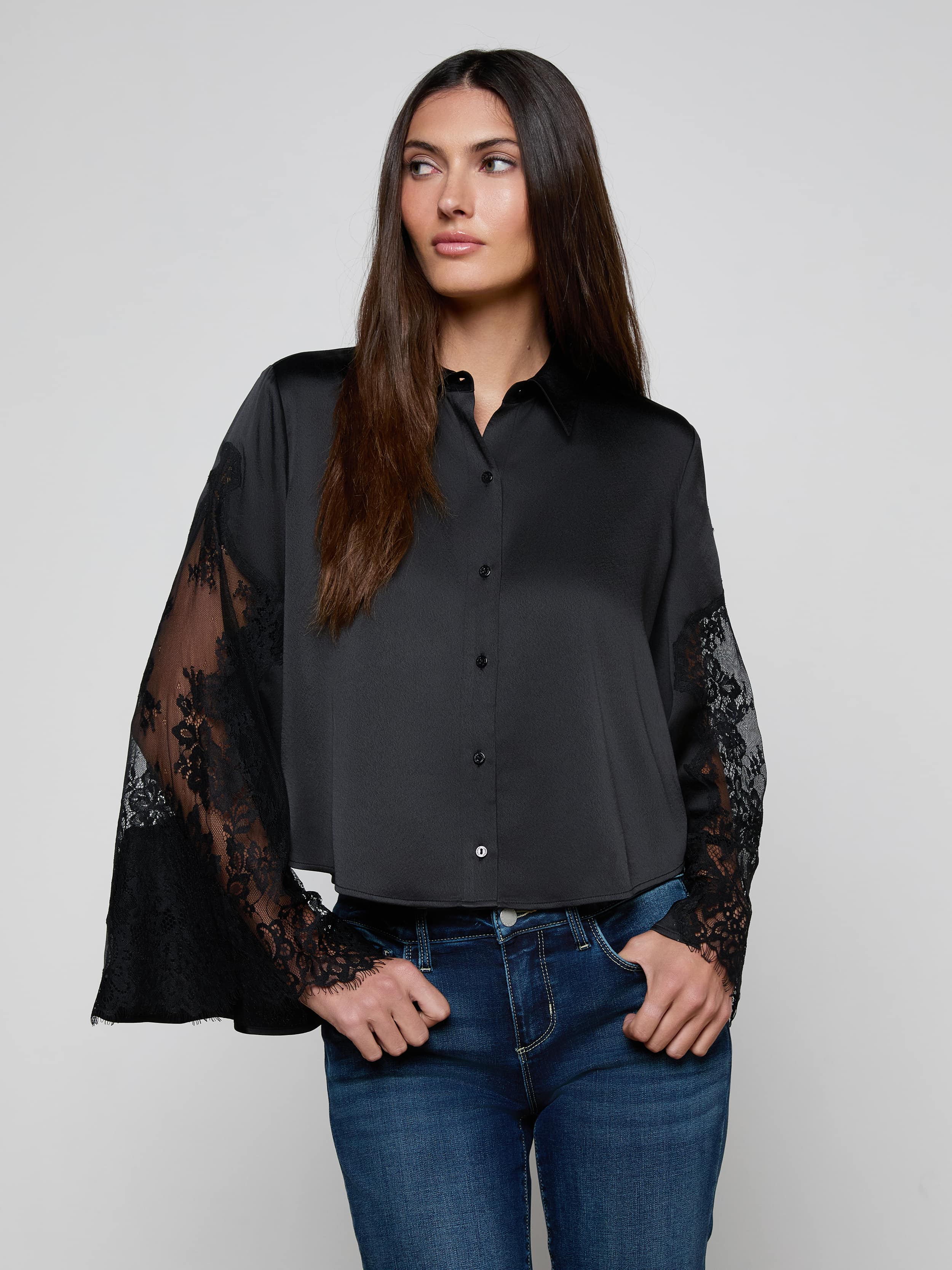 L'AGENCE - Capri Lace Sleeve Blouse