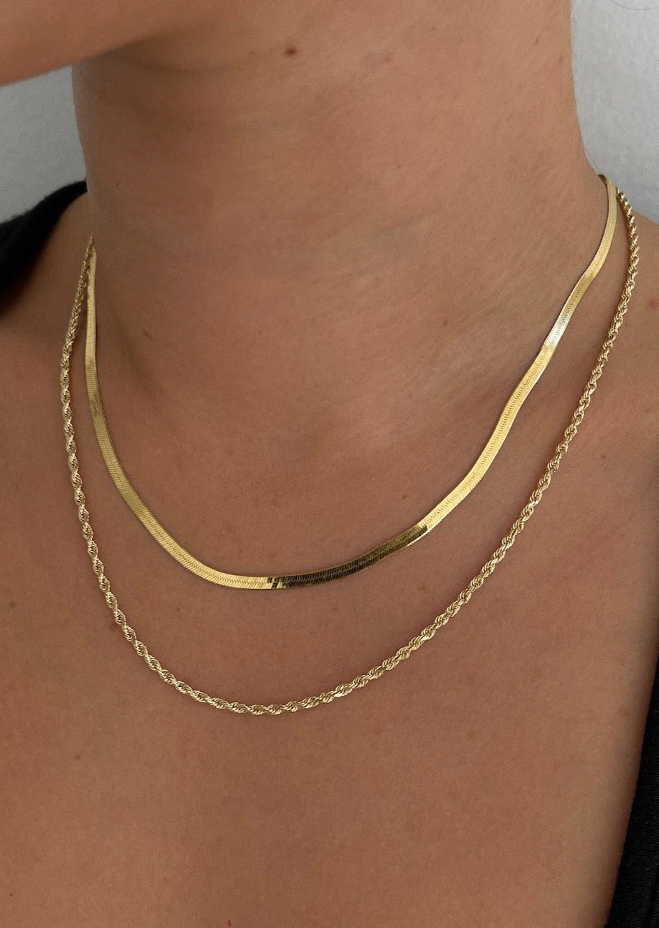 Kinn - Carter Herringbone & Rope Chain Necklace Stack - Image 7