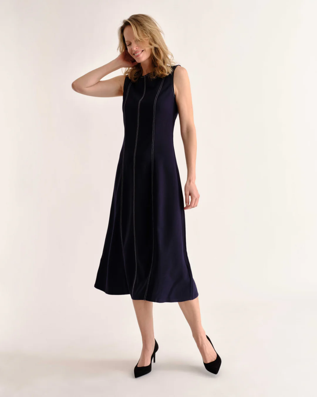 Cartolina - Rain Midi Dress - Dark Navy - Image 2