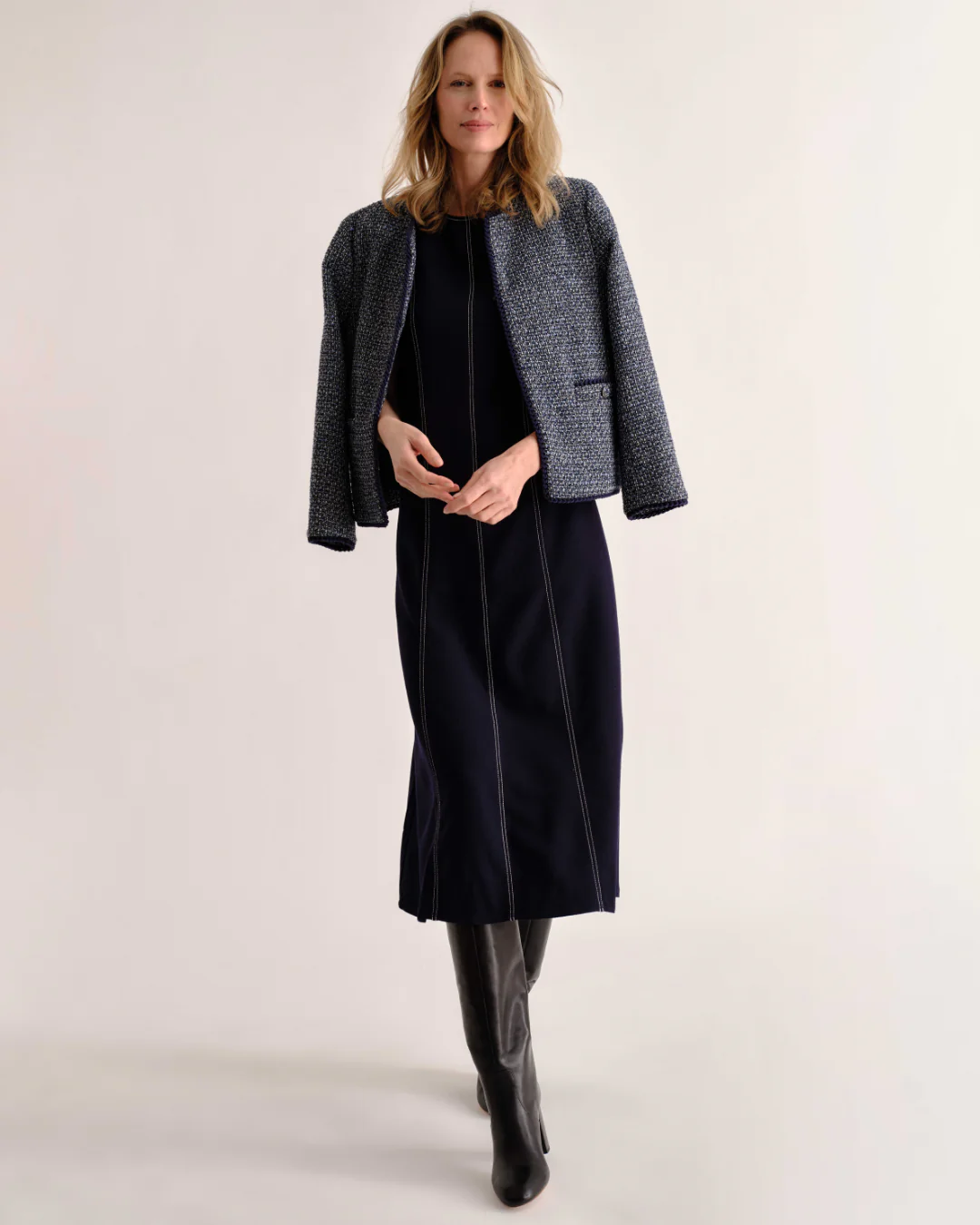 Cartolina - Rain Midi Dress - Dark Navy - Image 3