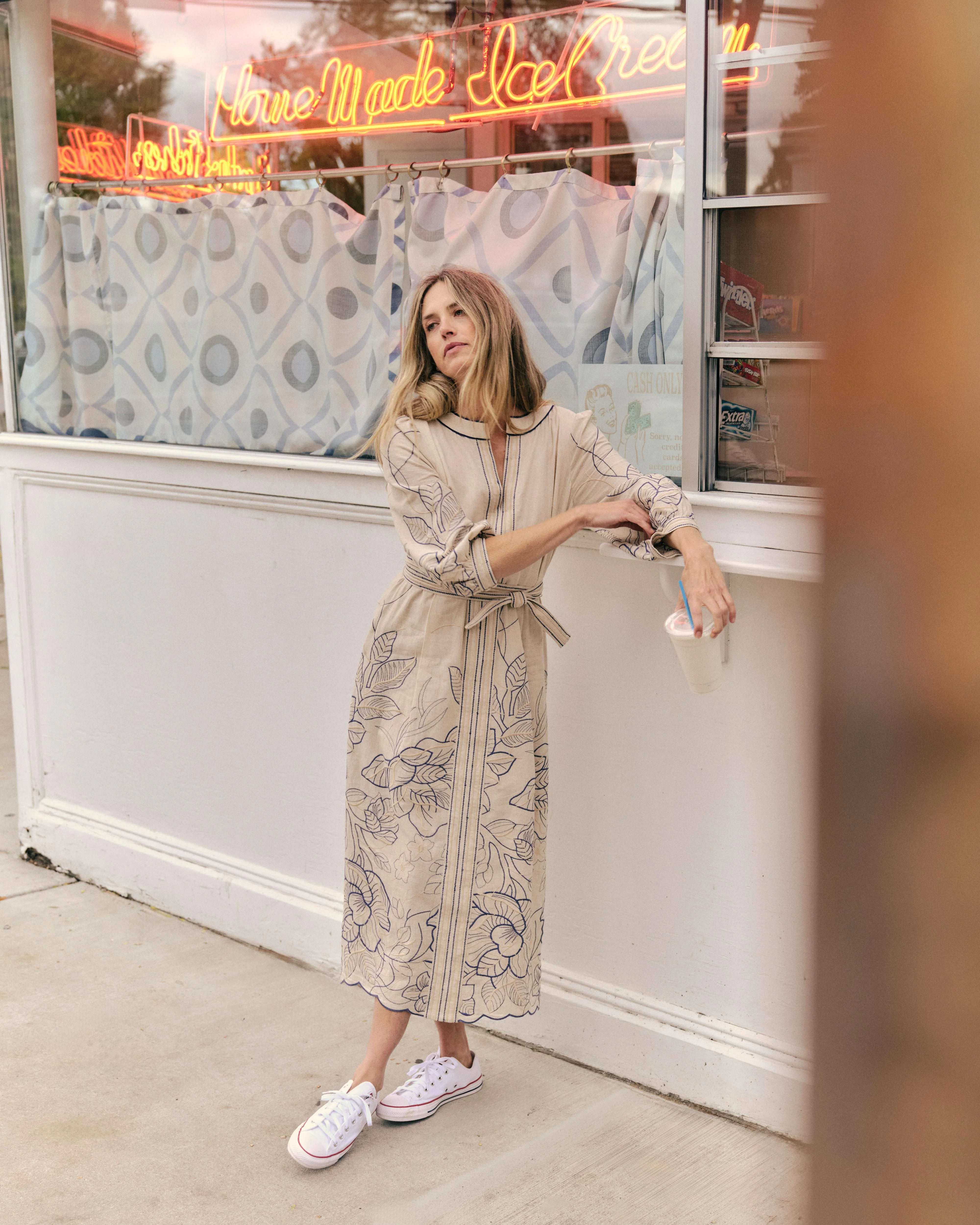 Cartolina - Sandy Midi Dress - Natural Linen - Image 3