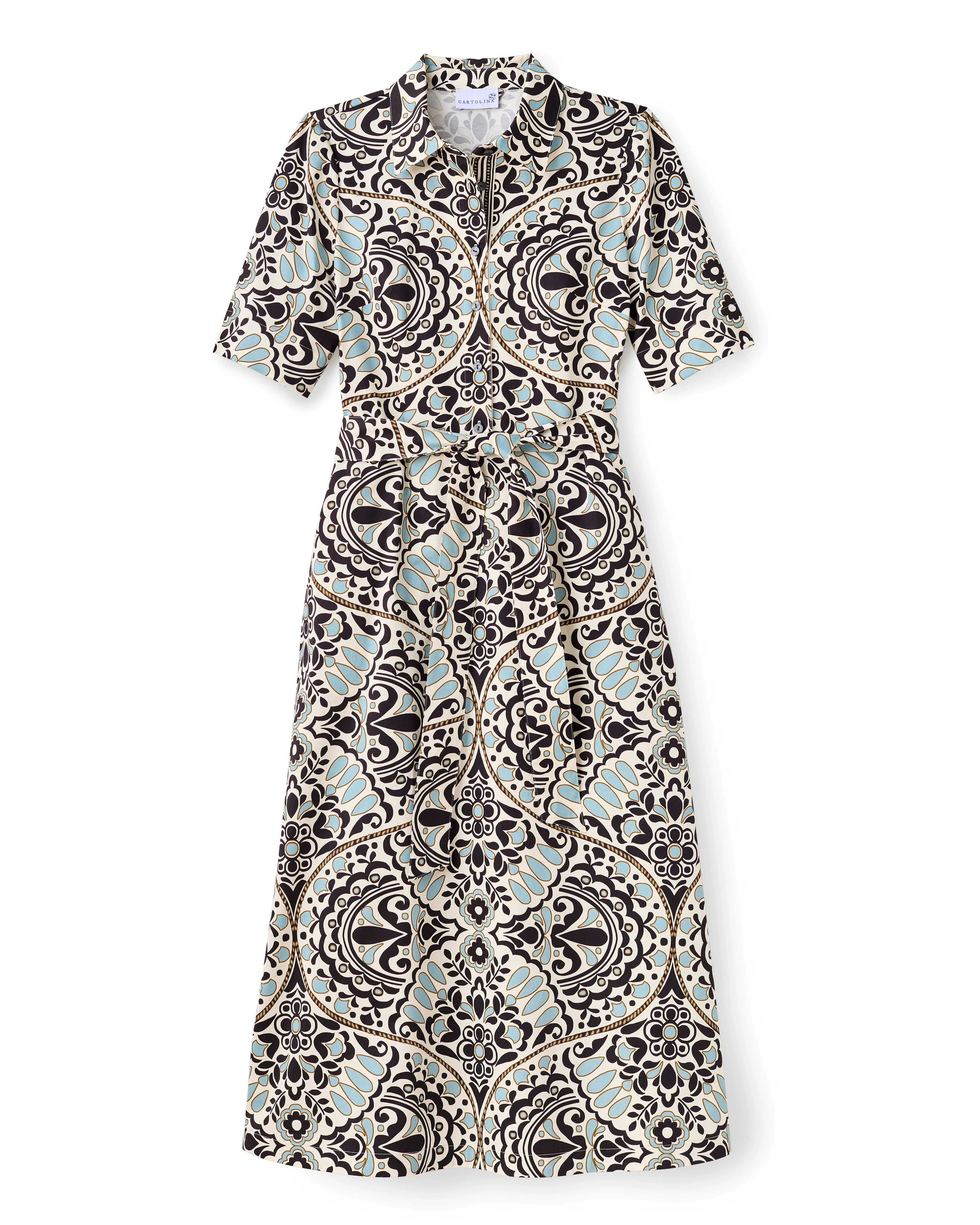 Cartolina - SP26 Cara Shirtdress - Flor Medallion Tidal Pool