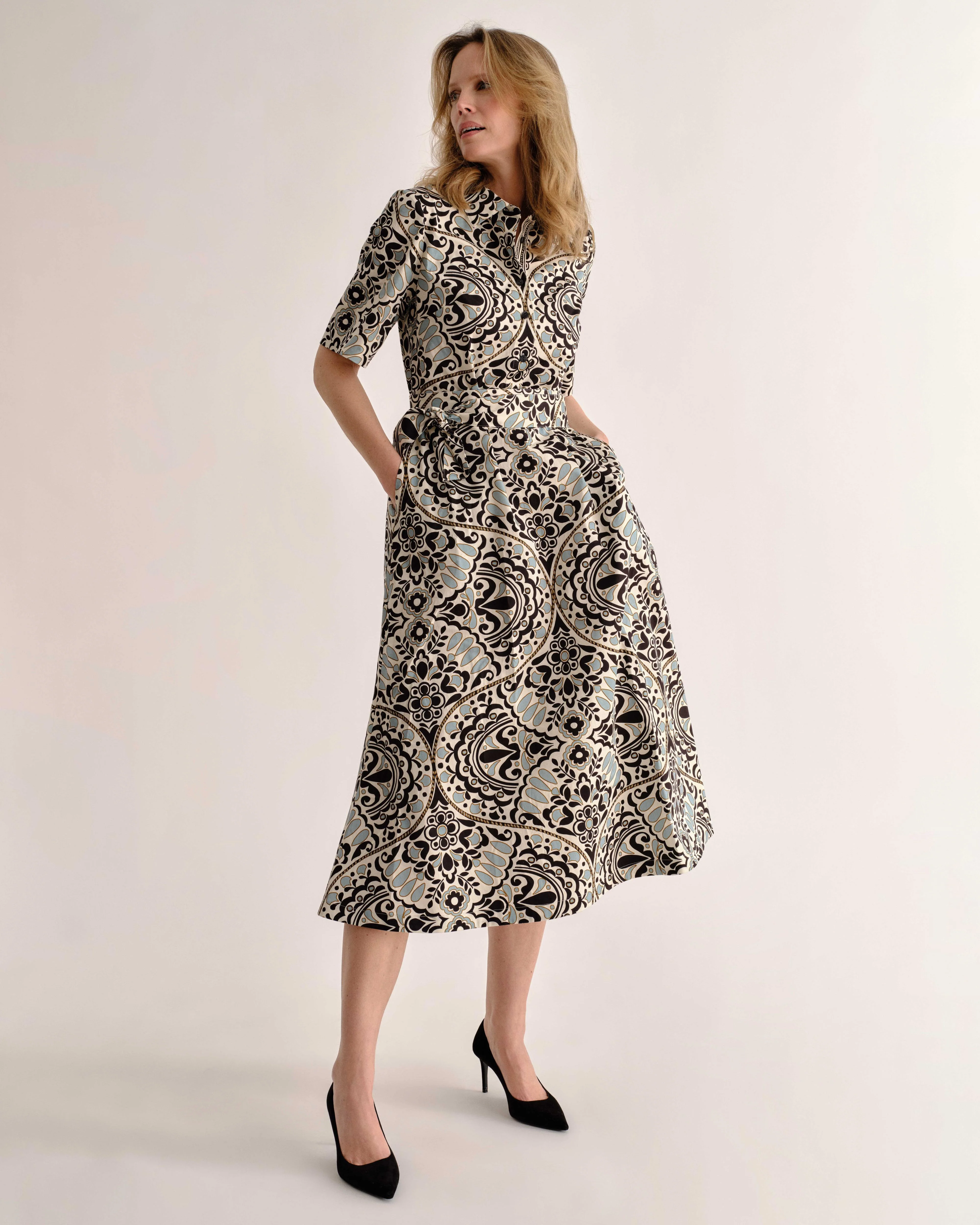 Cartolina - SP26 Cara Shirtdress - Flor Medallion Tidal Pool - Image 2