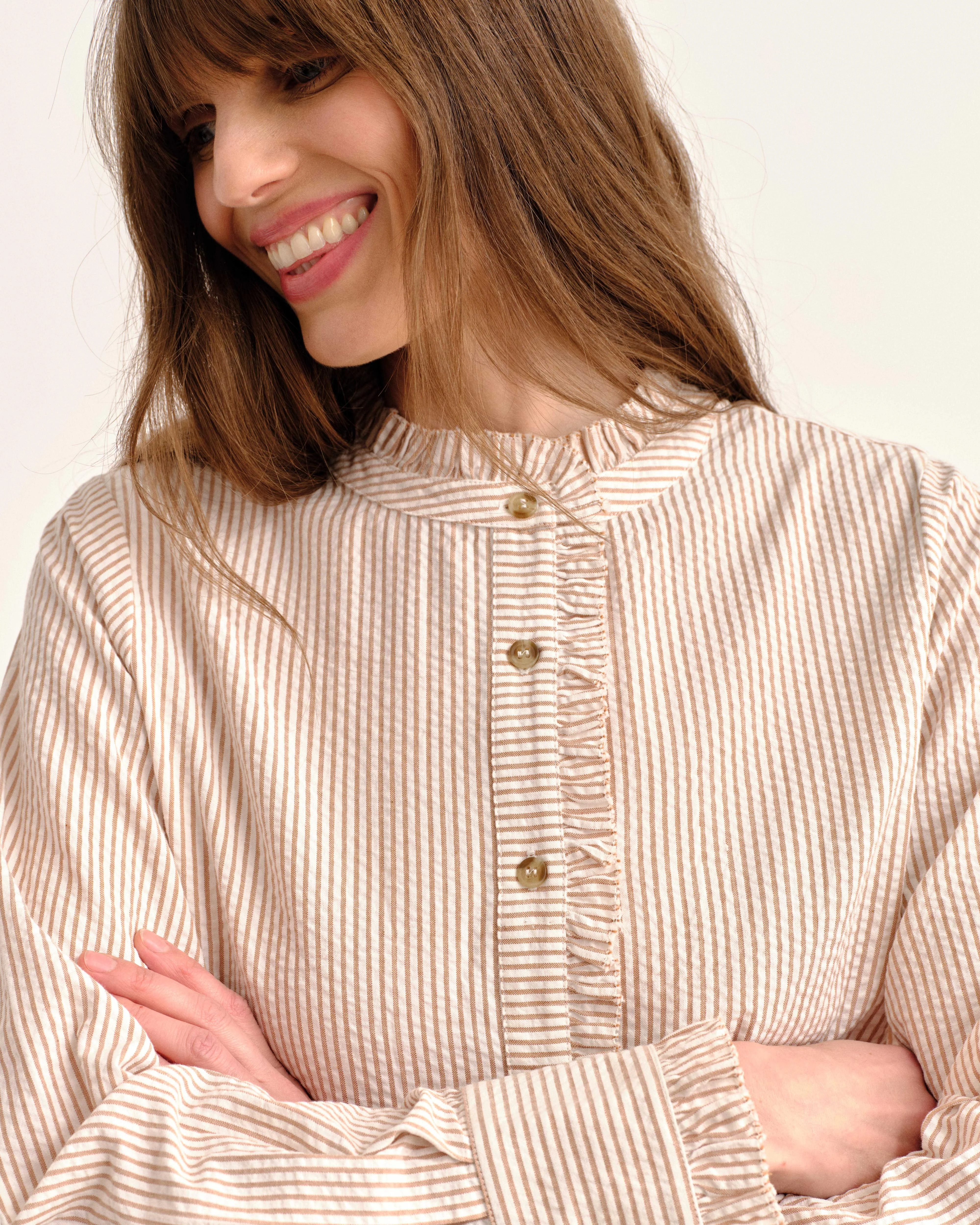 Cartolina - SP26 Percy Shirt - Camel Stripe - Image 2