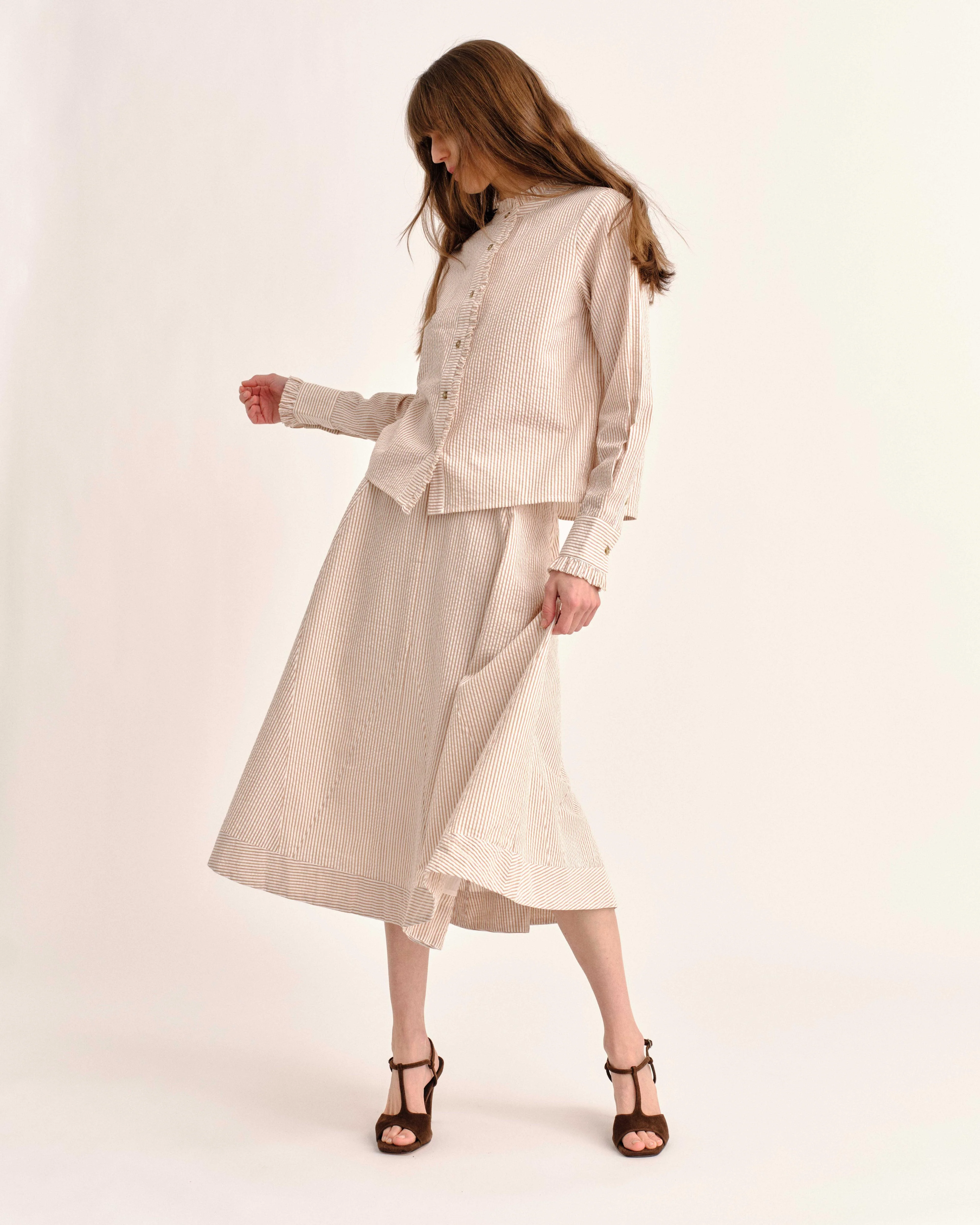 Cartolina - SP26 Percy Shirt - Camel Stripe - Image 3