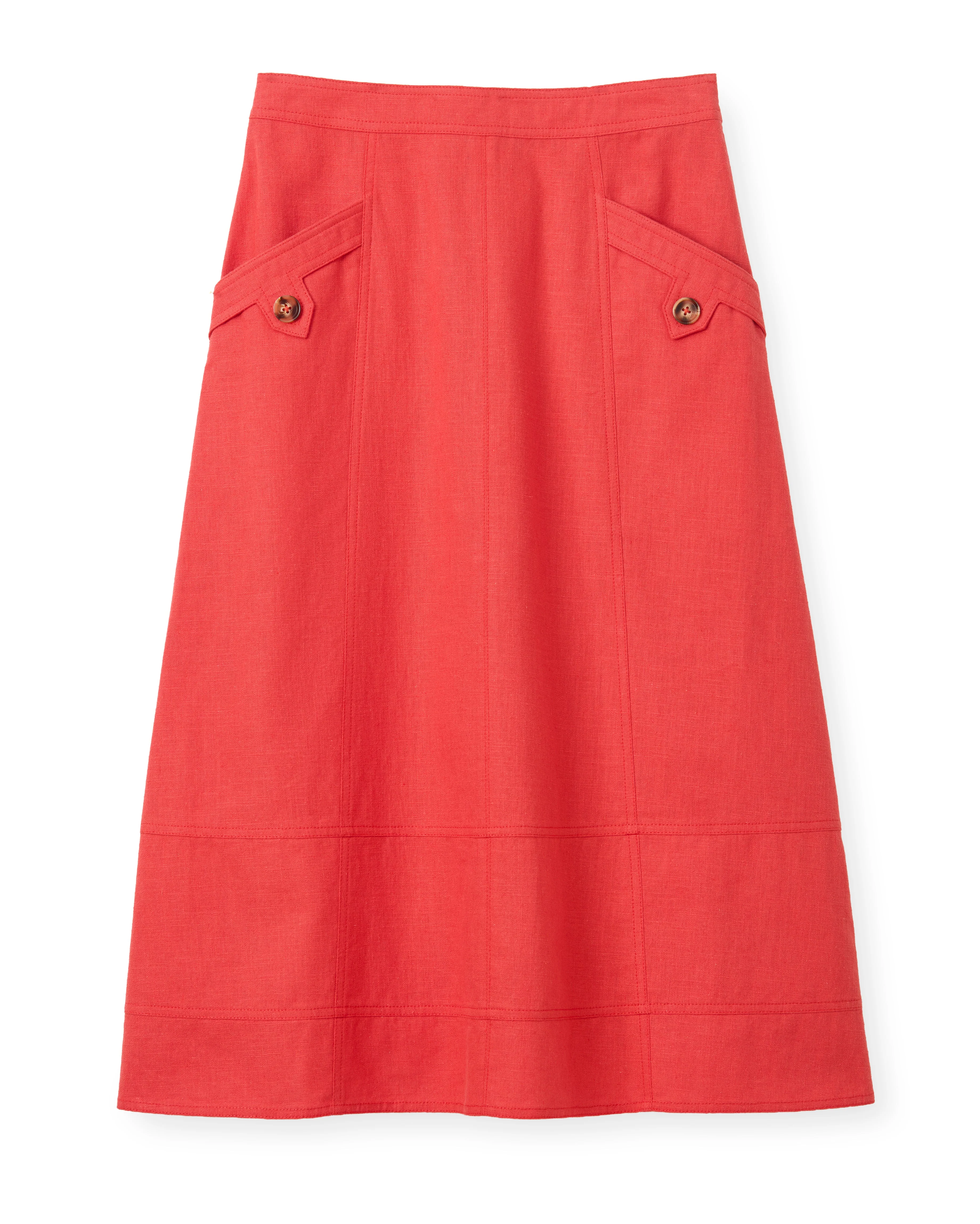 Cartolina - SU26 Alice Button Skirt - Poppy