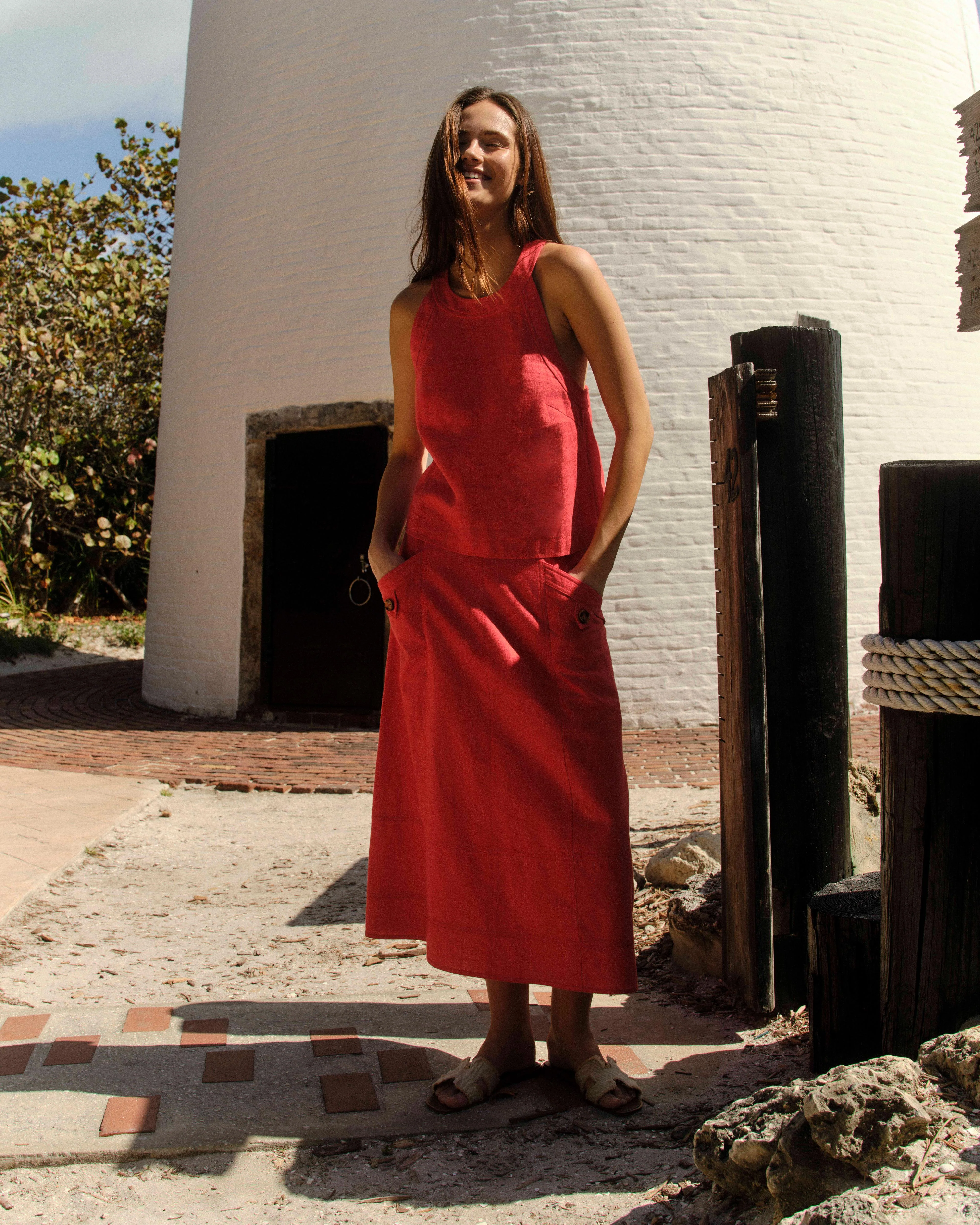 Cartolina - SU26 Alice Button Skirt - Poppy - Image 2