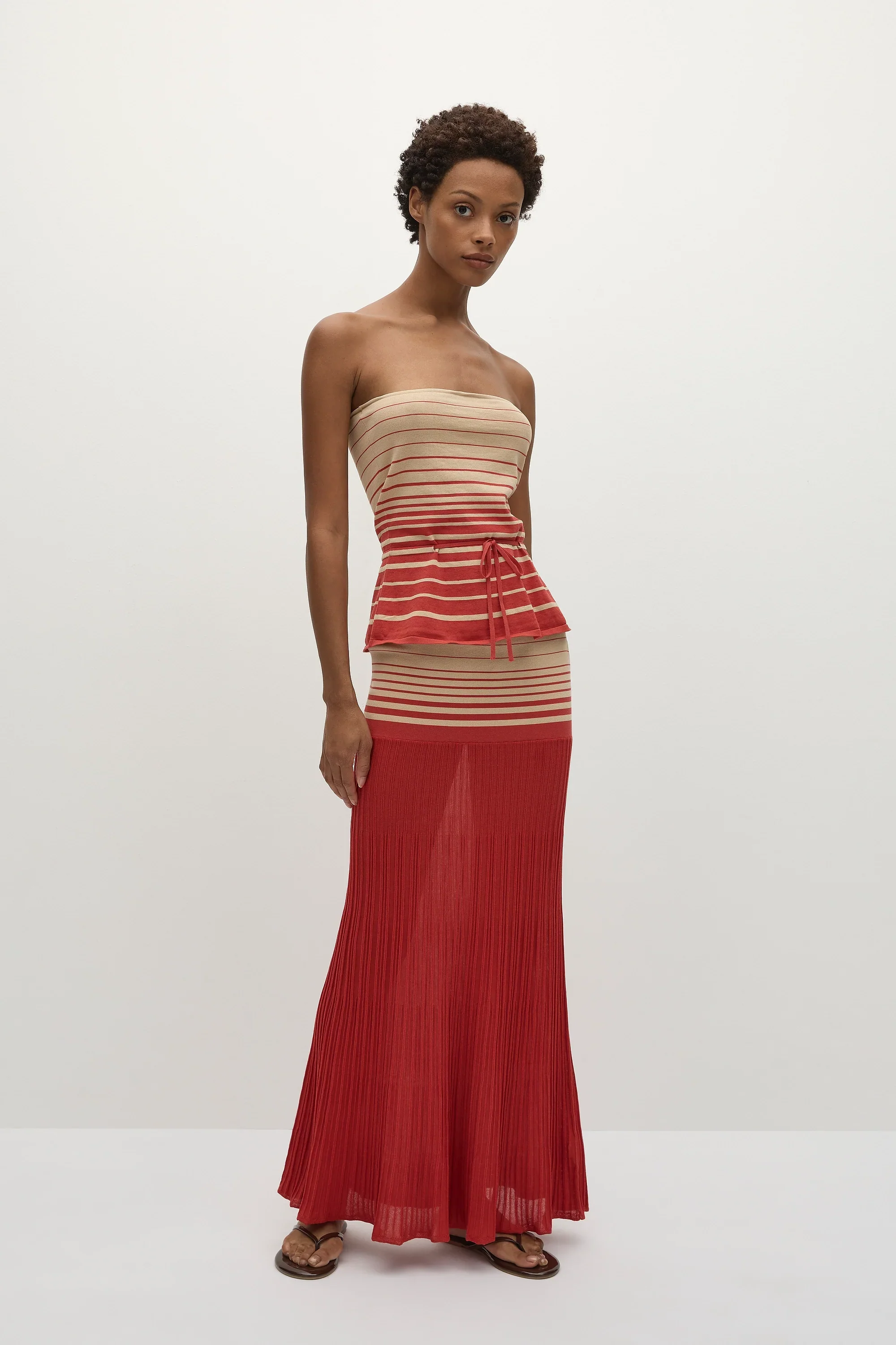 Faithfull - Casia Top Accordion Stripe Amber Fawn - Final Sale - Image 4