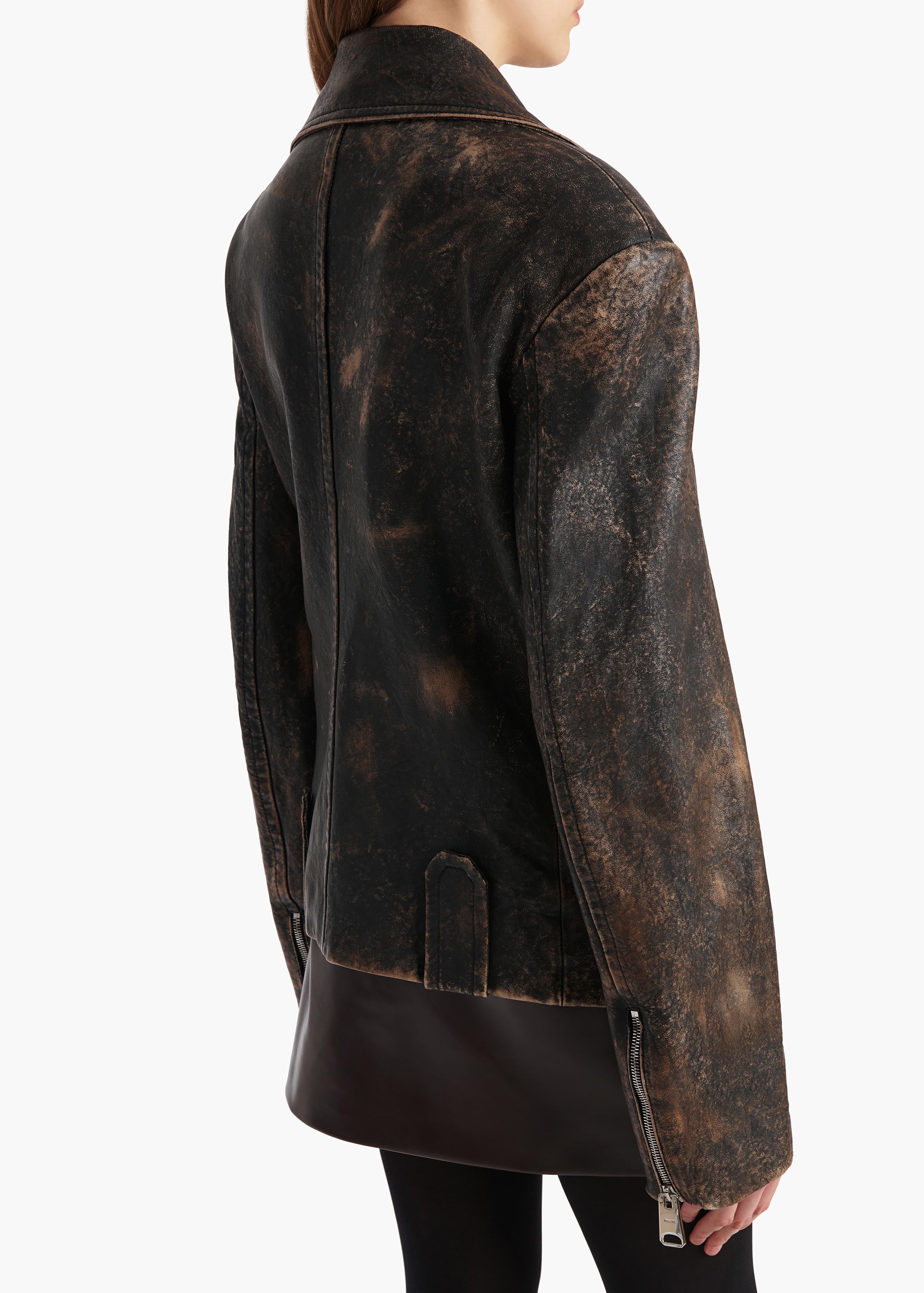 Khaite - Catalina Jacket in Black and Natural Distressed Leather - Image 14