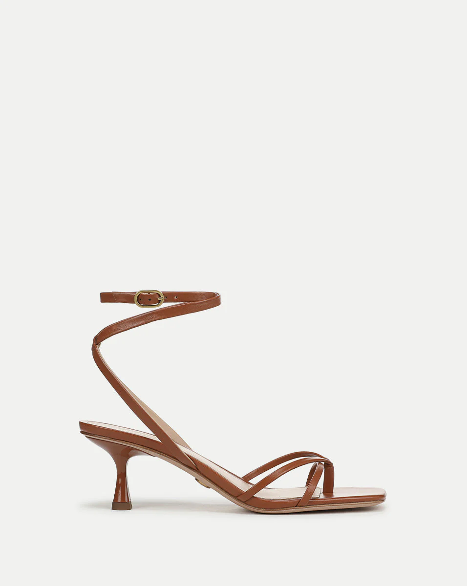 Veronica Beard - Caterina Leather Ankle - Wrap Sandal