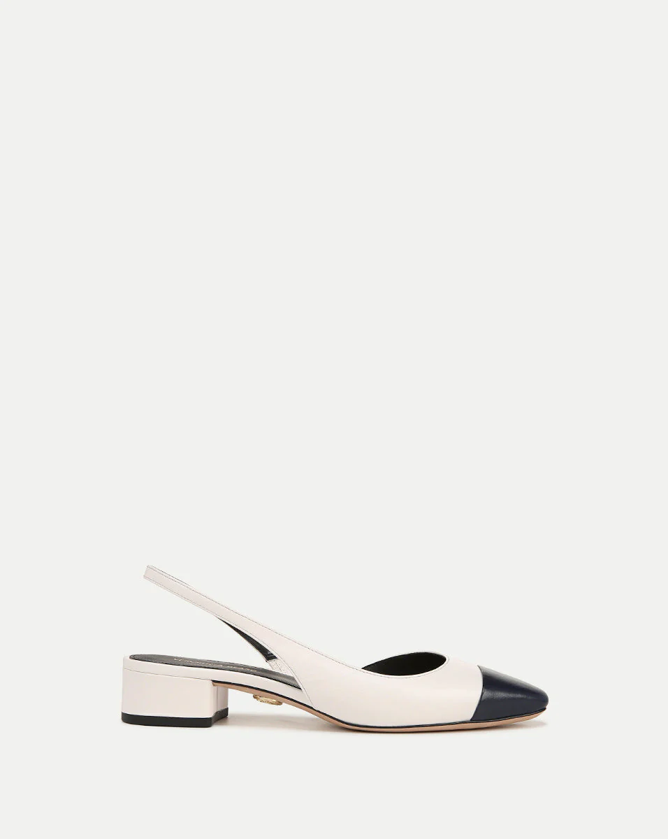 Veronica Beard - Cecile Leather Cap - Toe Slingback