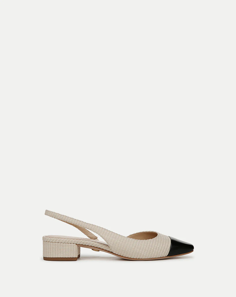 Veronica Beard - Cecile Raffia Cap - Toe Slingback