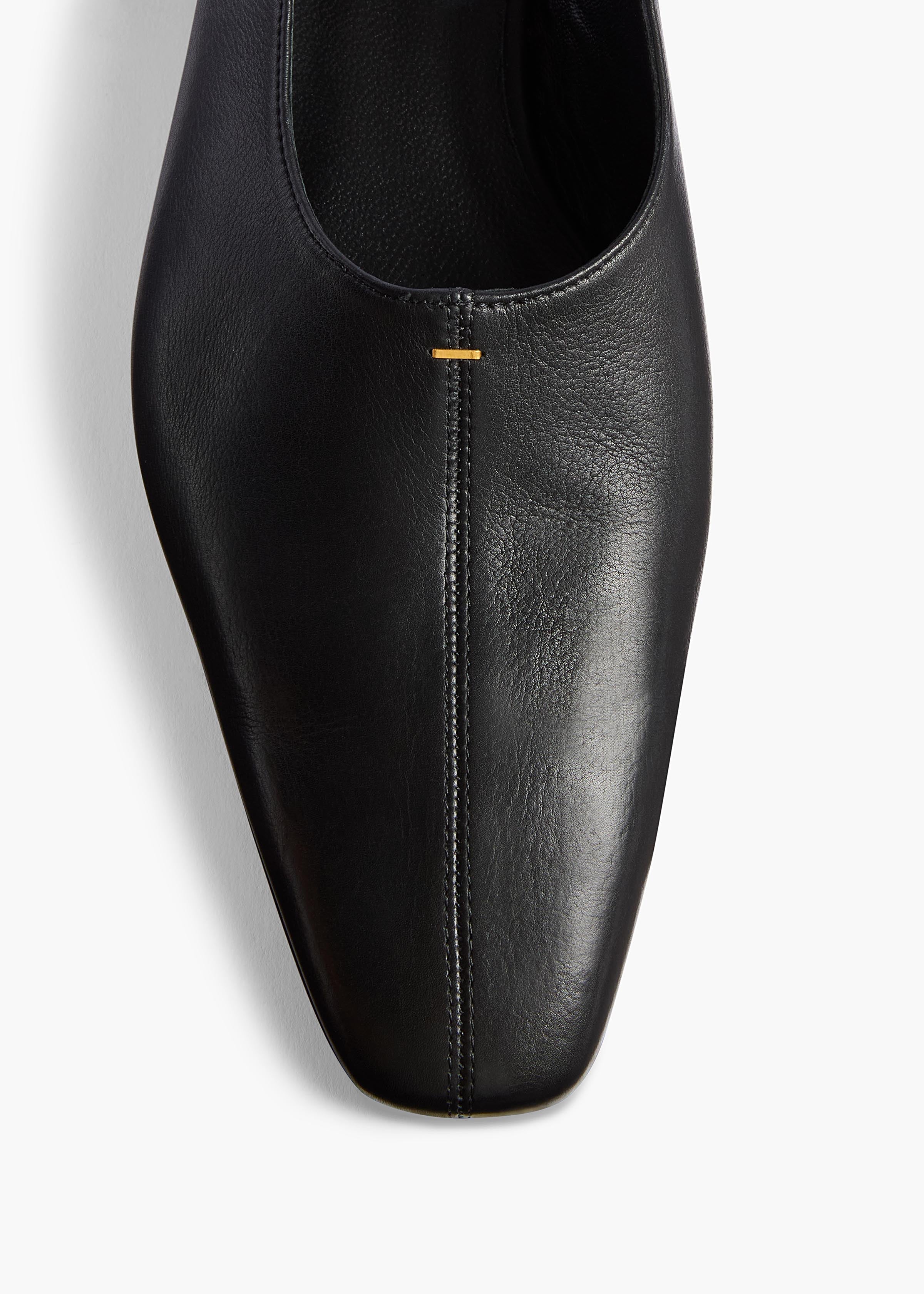 Khaite - Cecilia Slingback Flat in Black Pebbled Leather - Image 9