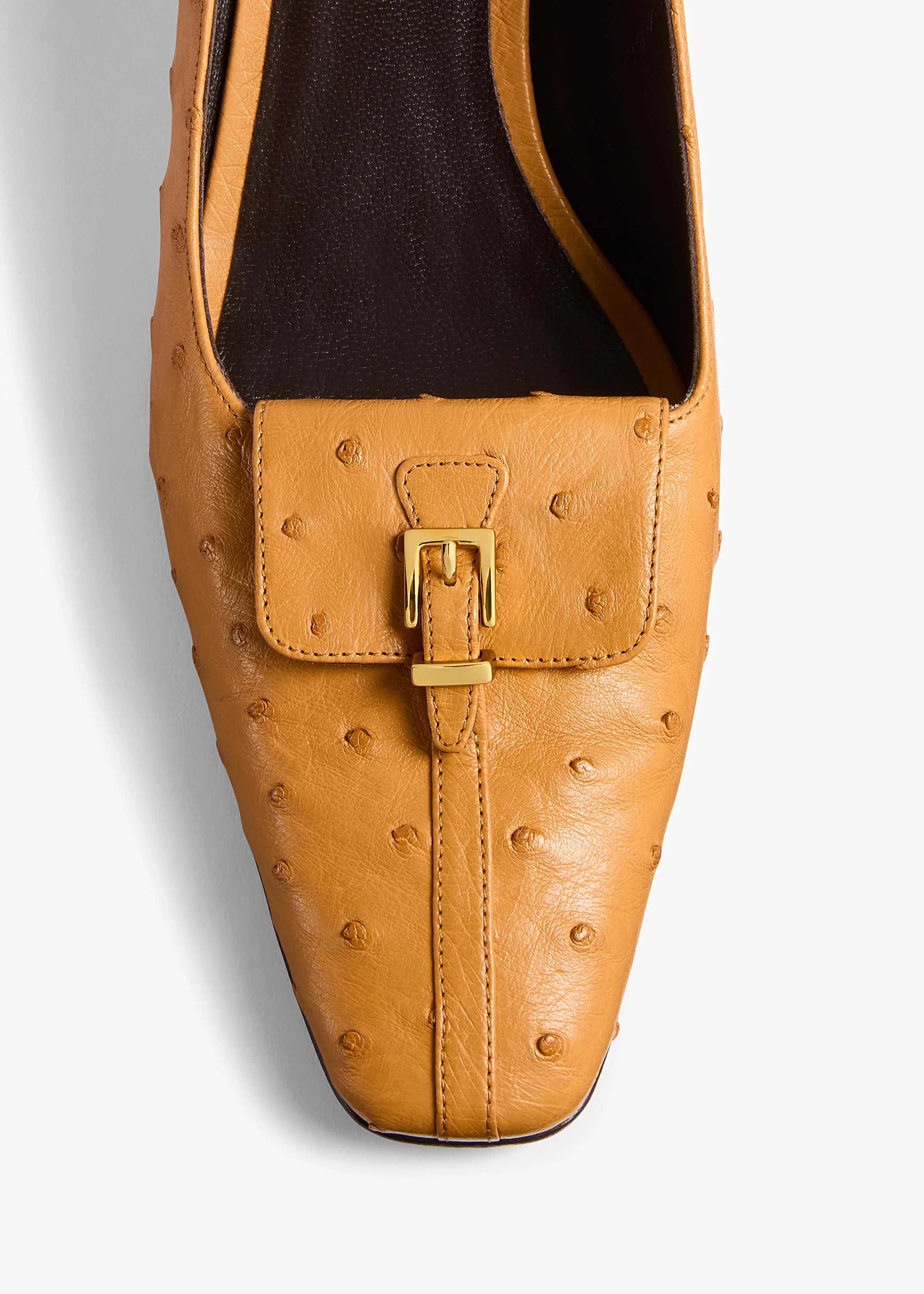 Khaite - Celia Pocket Pump in Chestnut Ostrich - Image 10