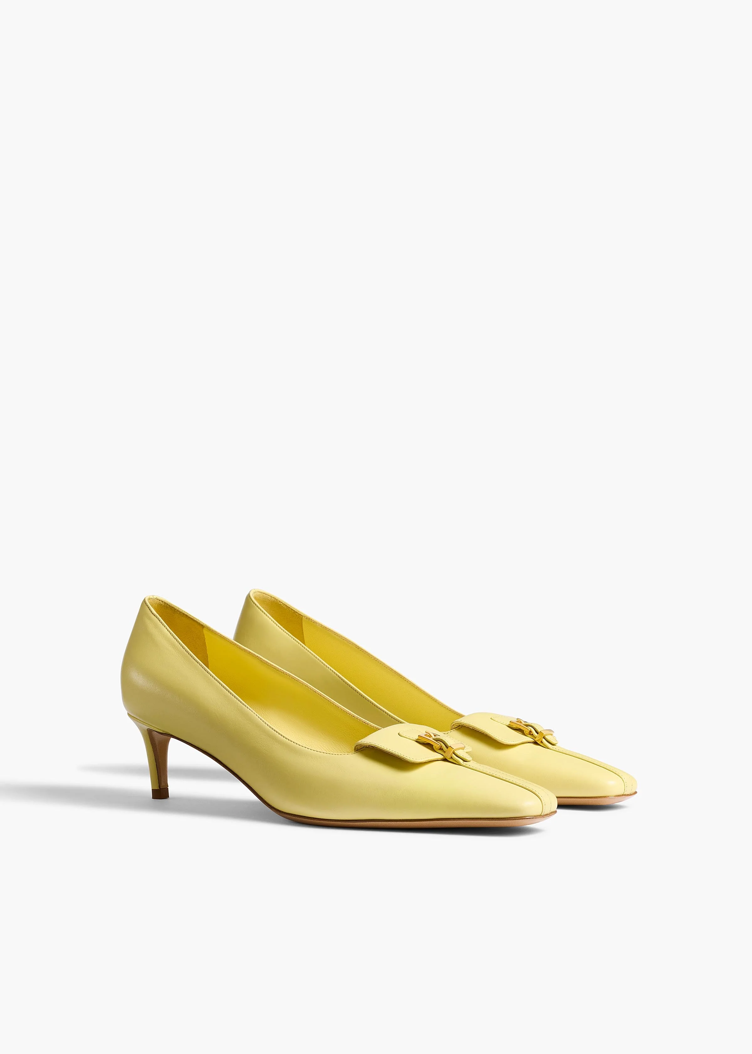 Khaite - Celia Pocket Pump in Pale Yellow Vintage Calf Leather - Image 8