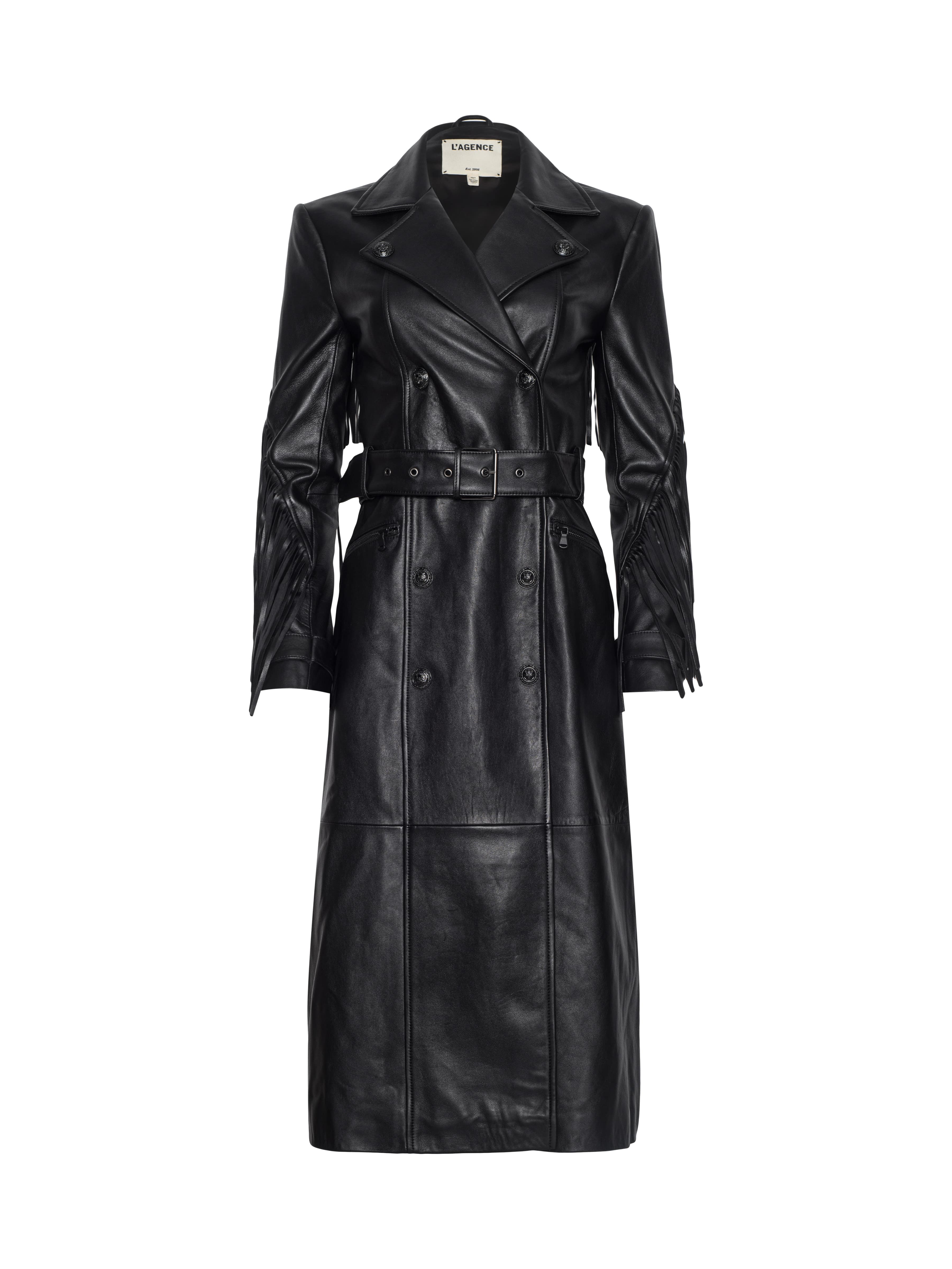 L'AGENCE - Celina Fringed Leather Trench - Image 17