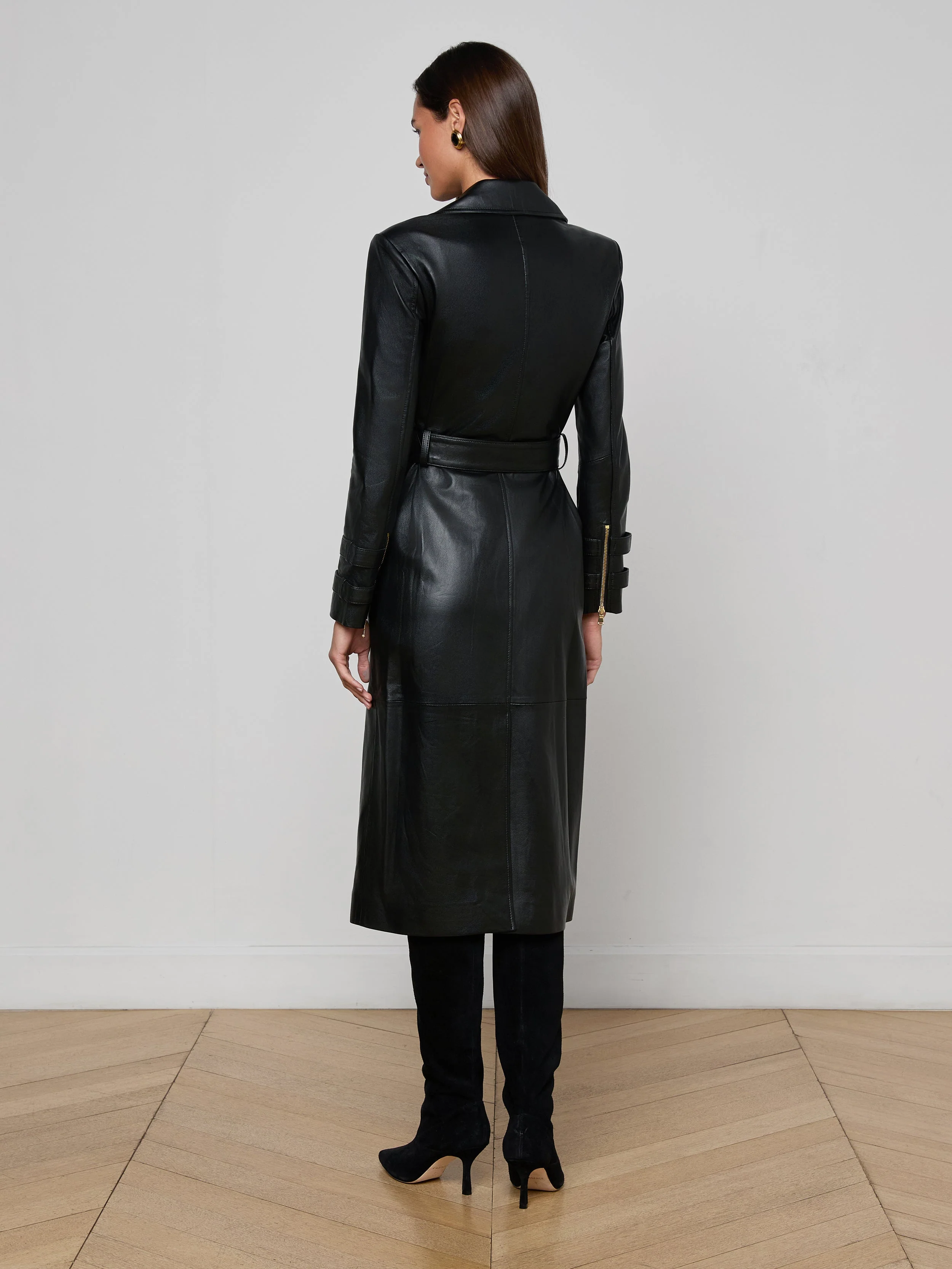L'AGENCE - Celina Leather Trench Coat - Image 9