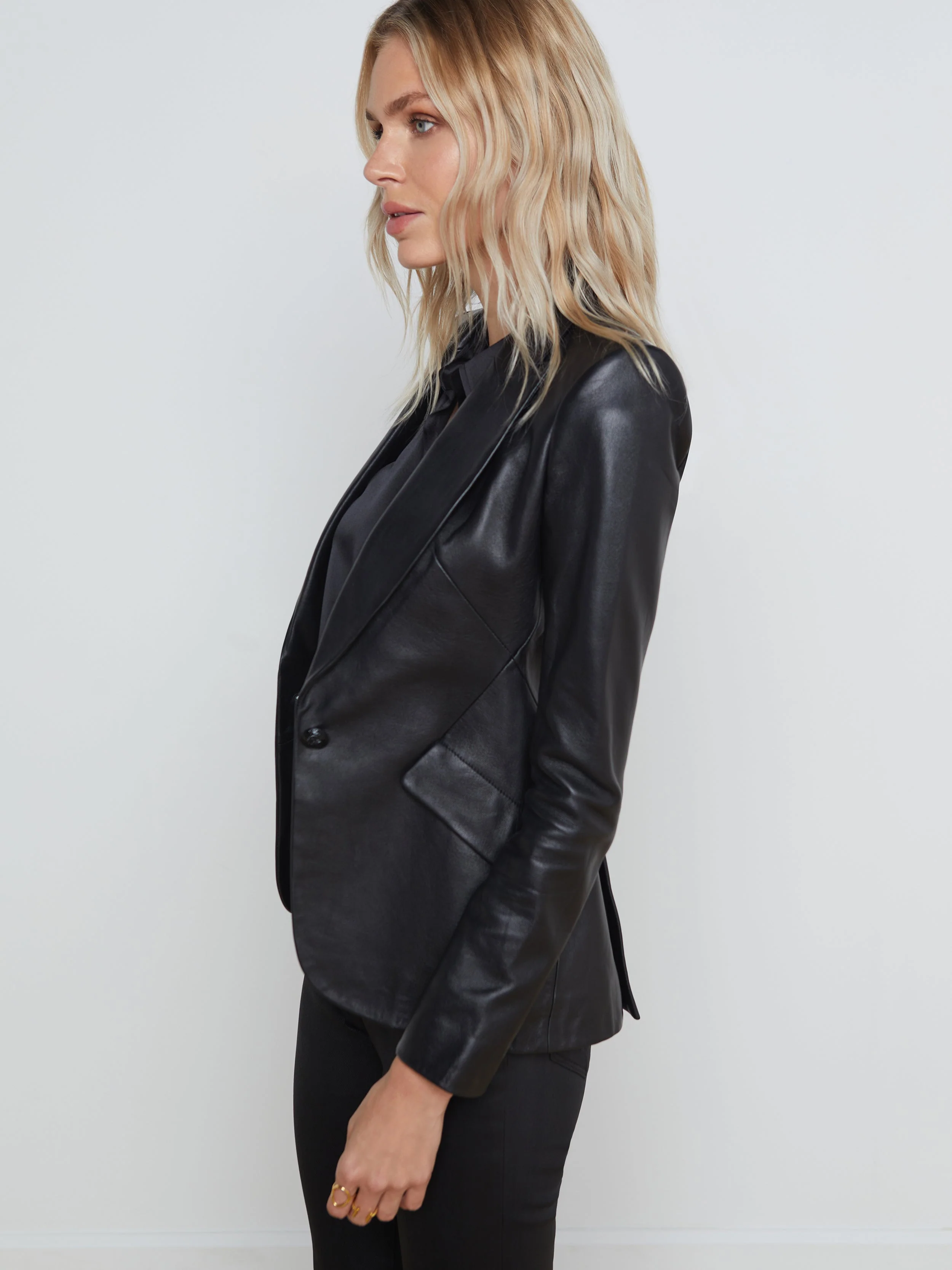 L'AGENCE - Chamberlain Leather Blazer - Image 7