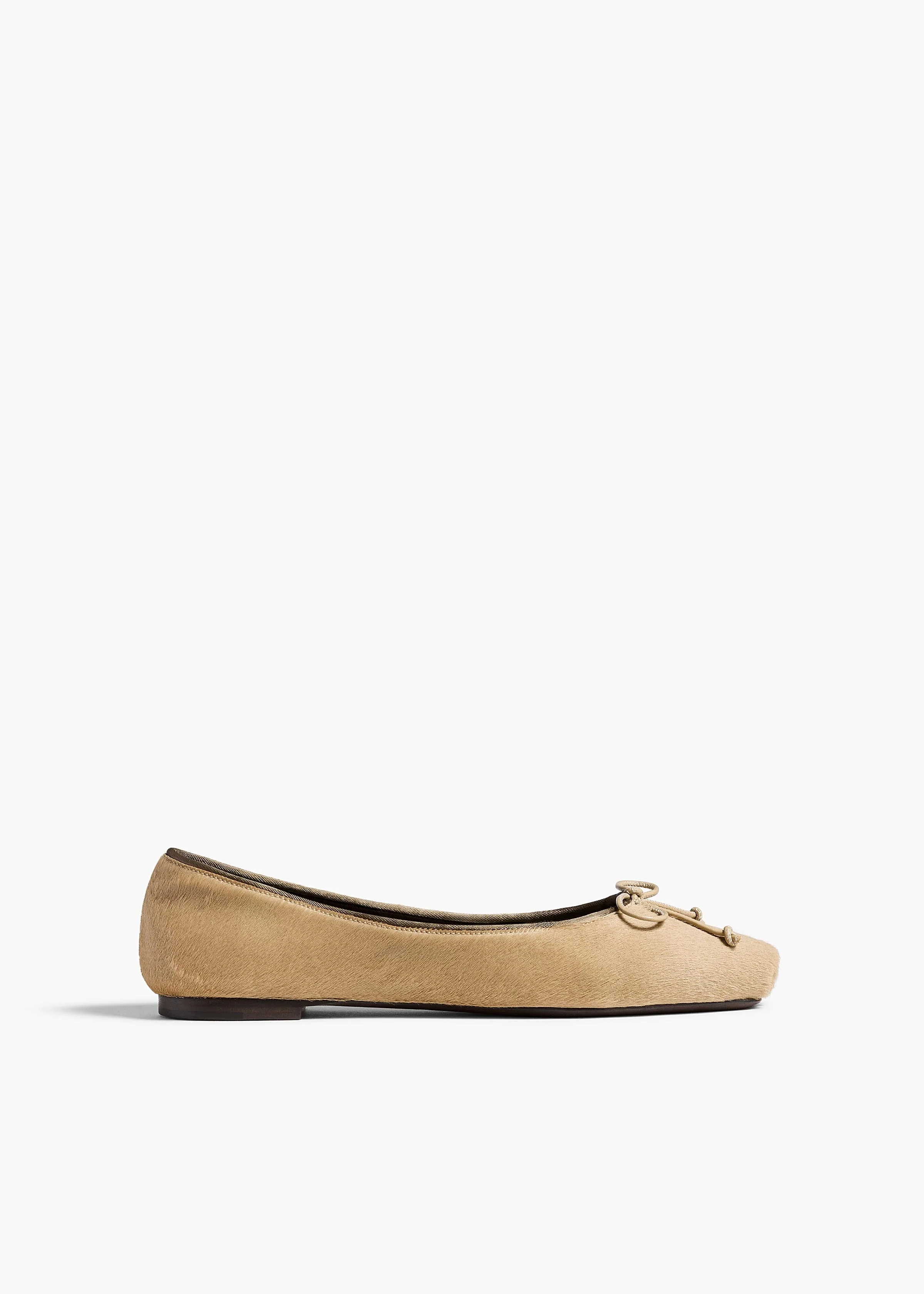 Khaite - Charlotte Ballerina Flat in Barley Haircalf