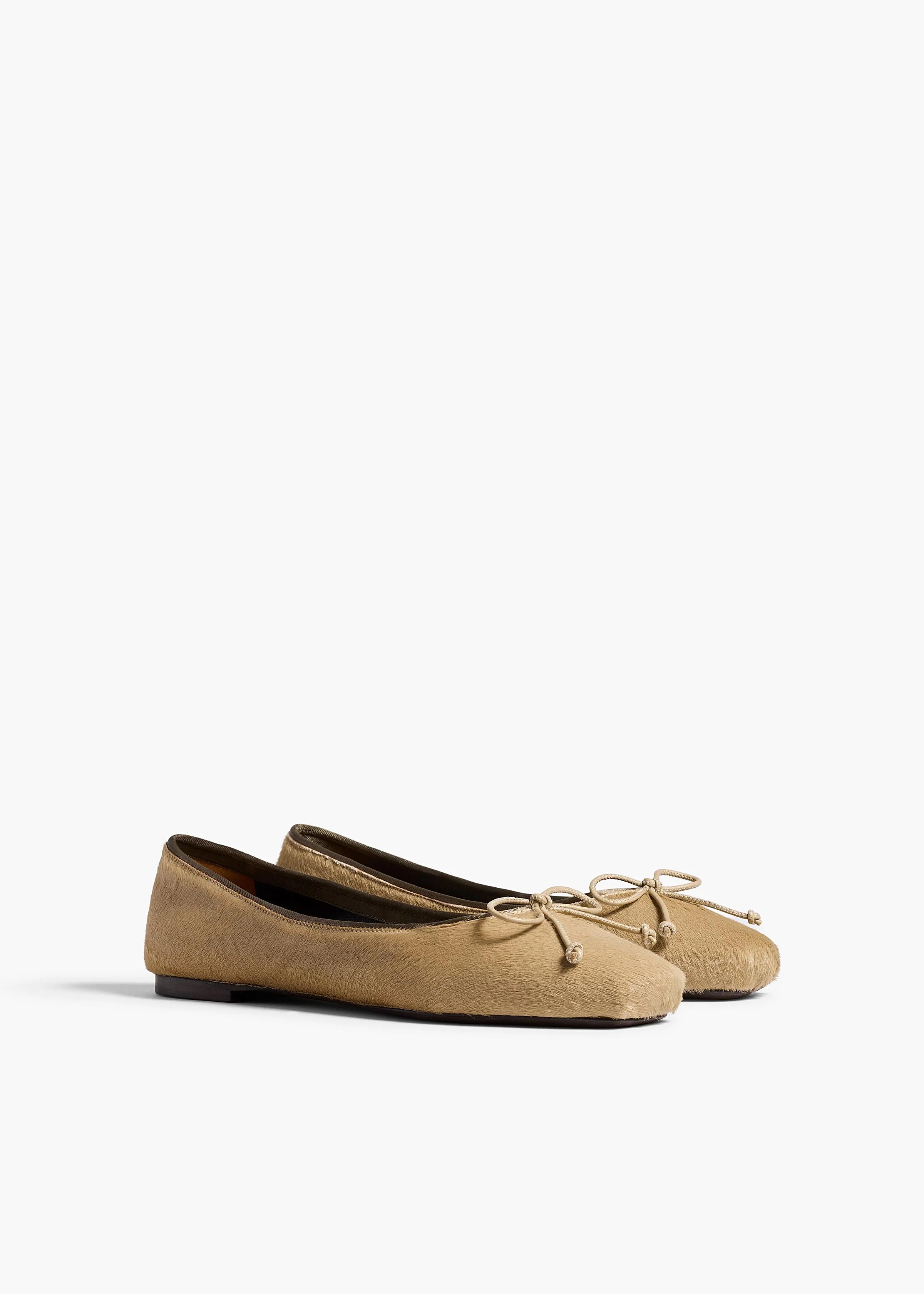 Khaite - Charlotte Ballerina Flat in Barley Haircalf - Image 8