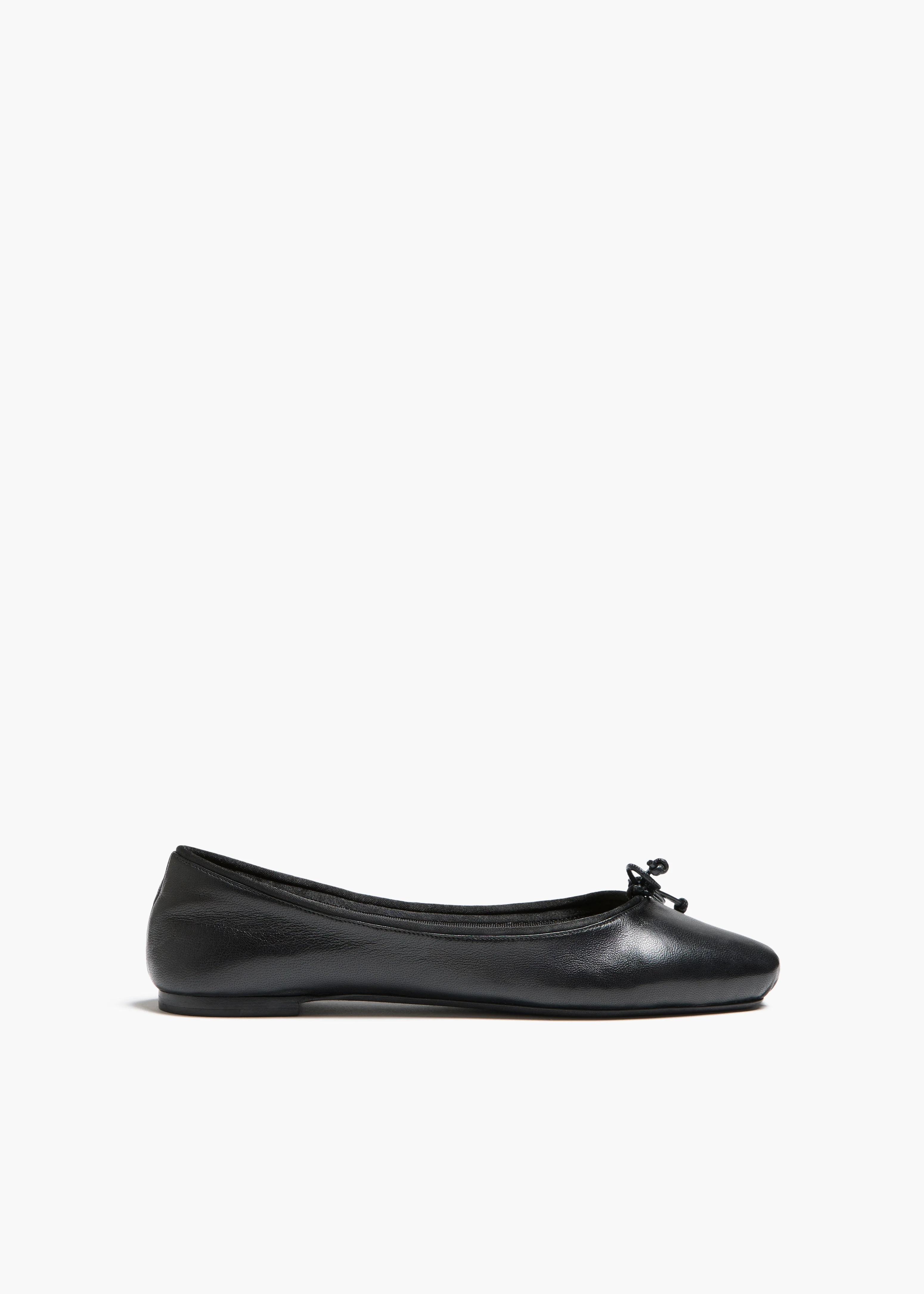 Khaite - Charlotte Ballerina Flat in Black Leather - Image 7