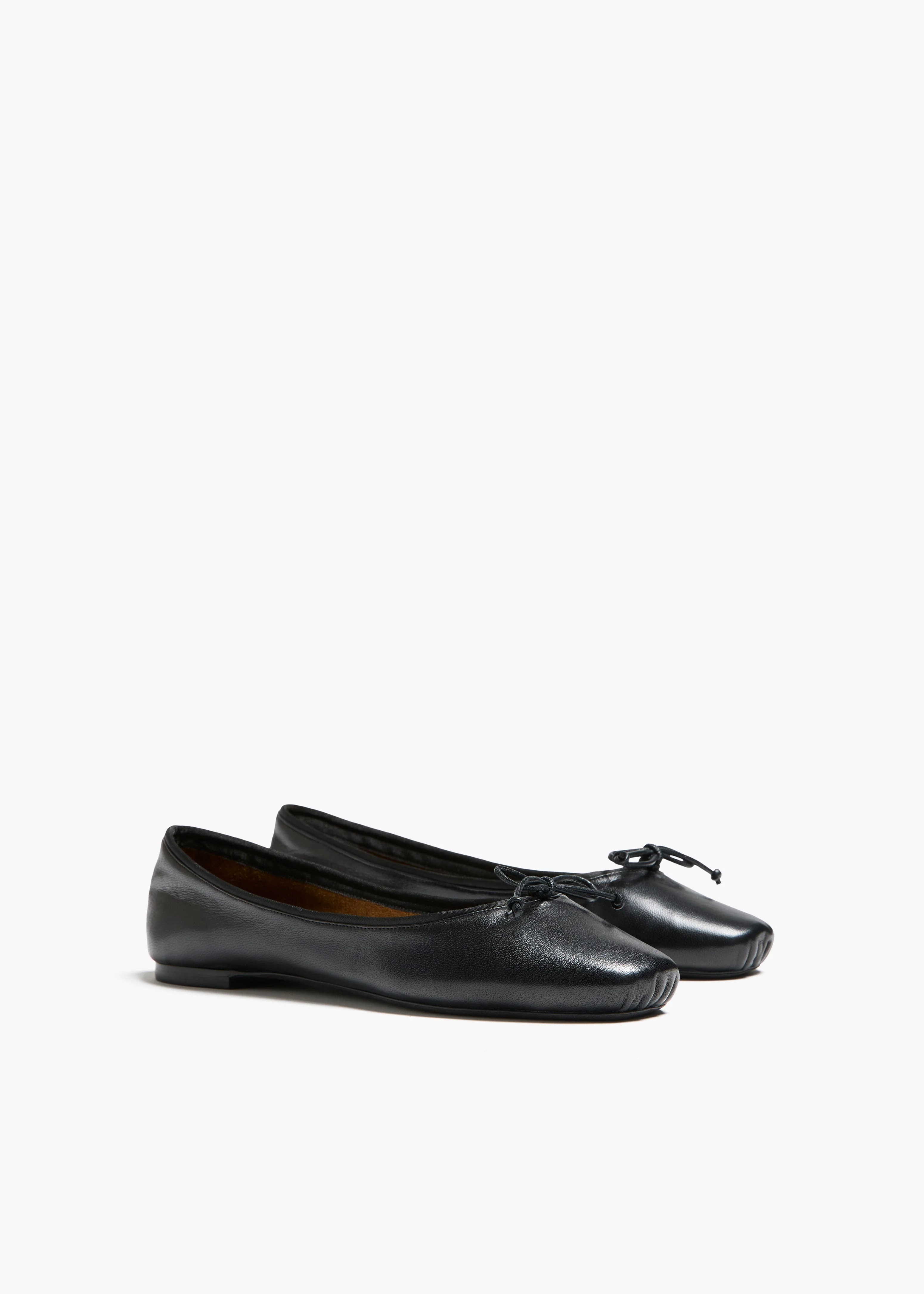 Khaite - Charlotte Ballerina Flat in Black Leather - Image 8