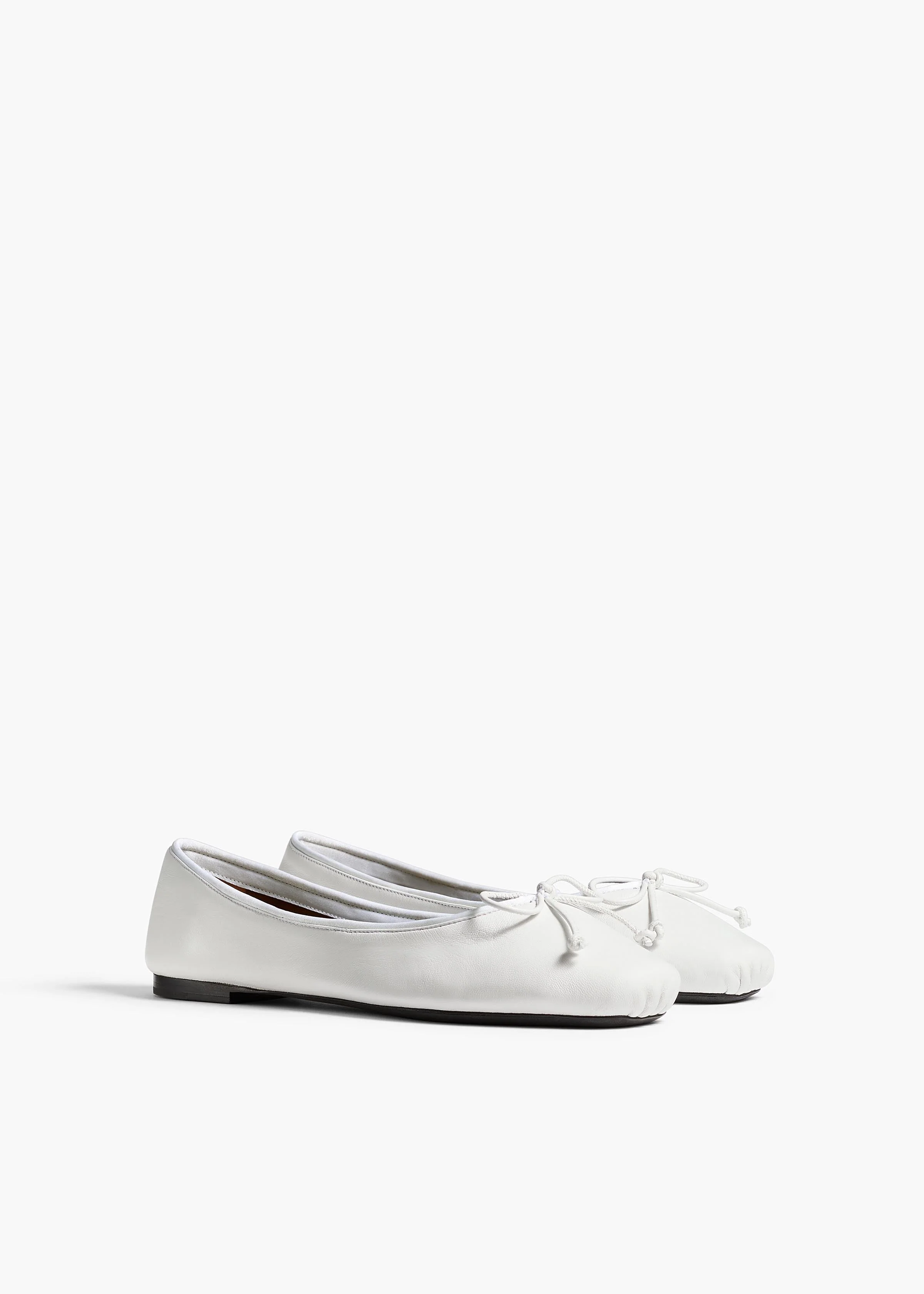 Khaite - Charlotte Ballerina Flat in Optic White Leather - Image 2
