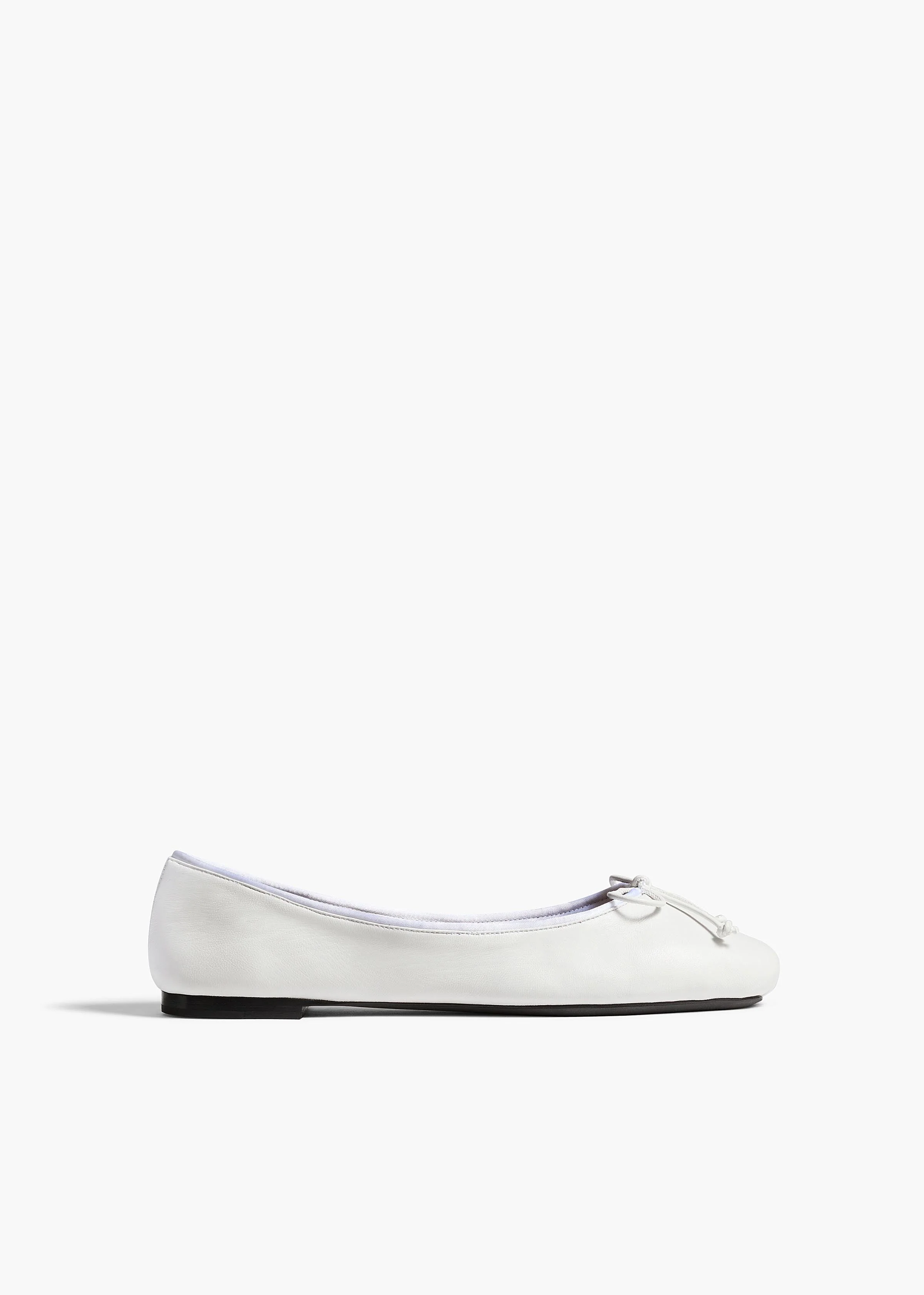 Khaite - Charlotte Ballerina Flat in Optic White Leather - Image 7