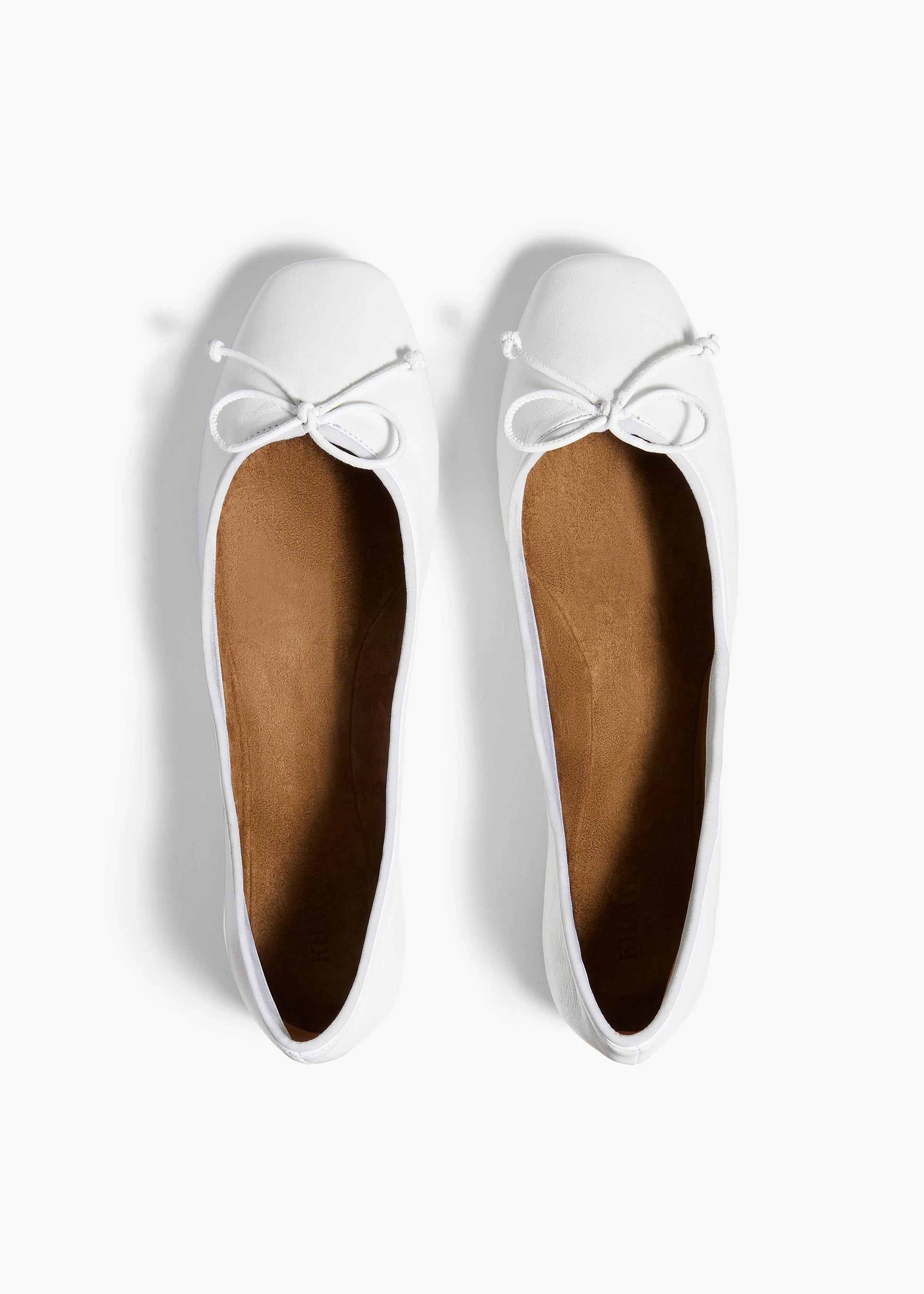Khaite - Charlotte Ballerina Flat in Optic White Leather - Image 9