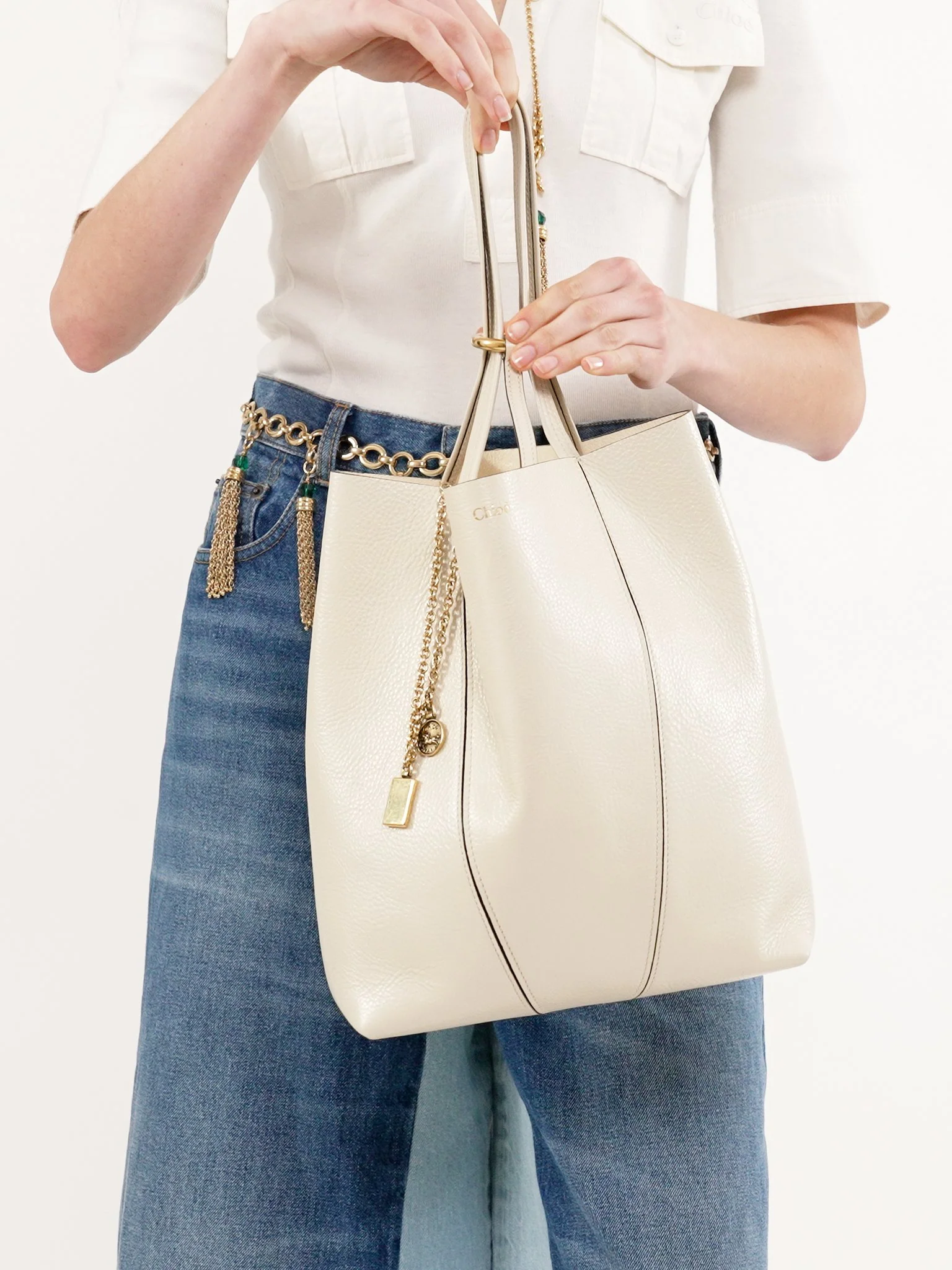 Chloé - Chloé Spin tote bag in grained leather - Image 6