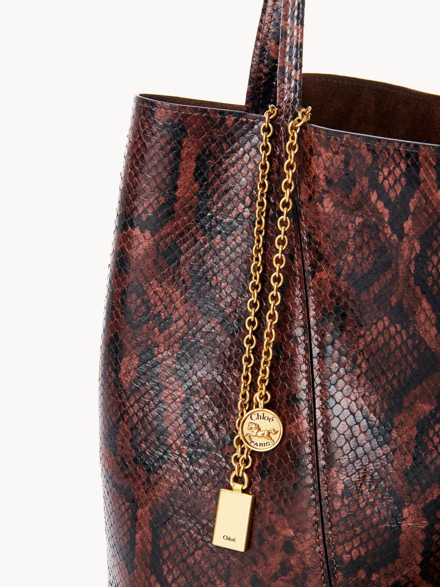 Chloé - Chloé Spin tote bag in python-effect leather - Image 2
