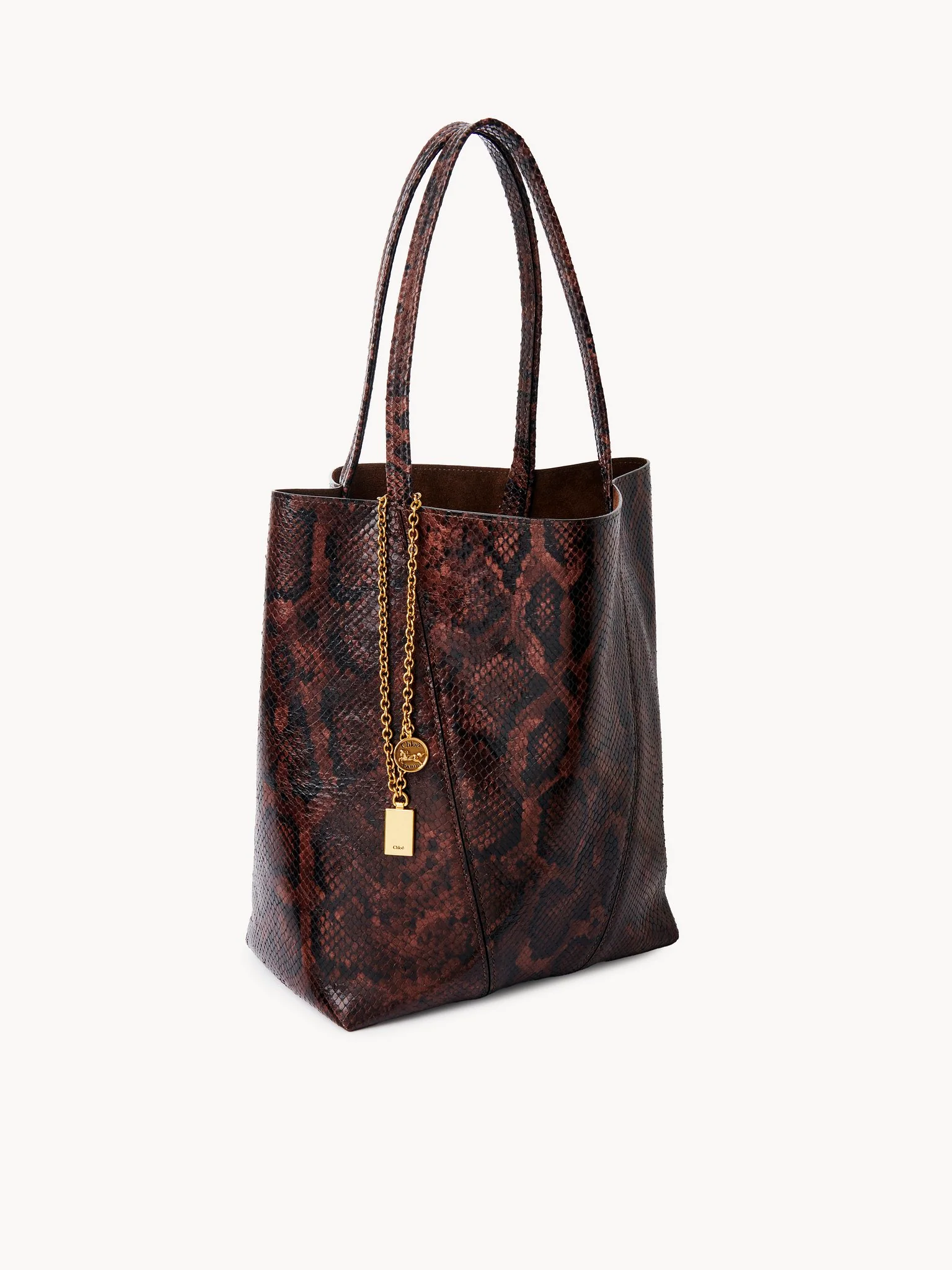 Chloé - Chloé Spin tote bag in python-effect leather - Image 7