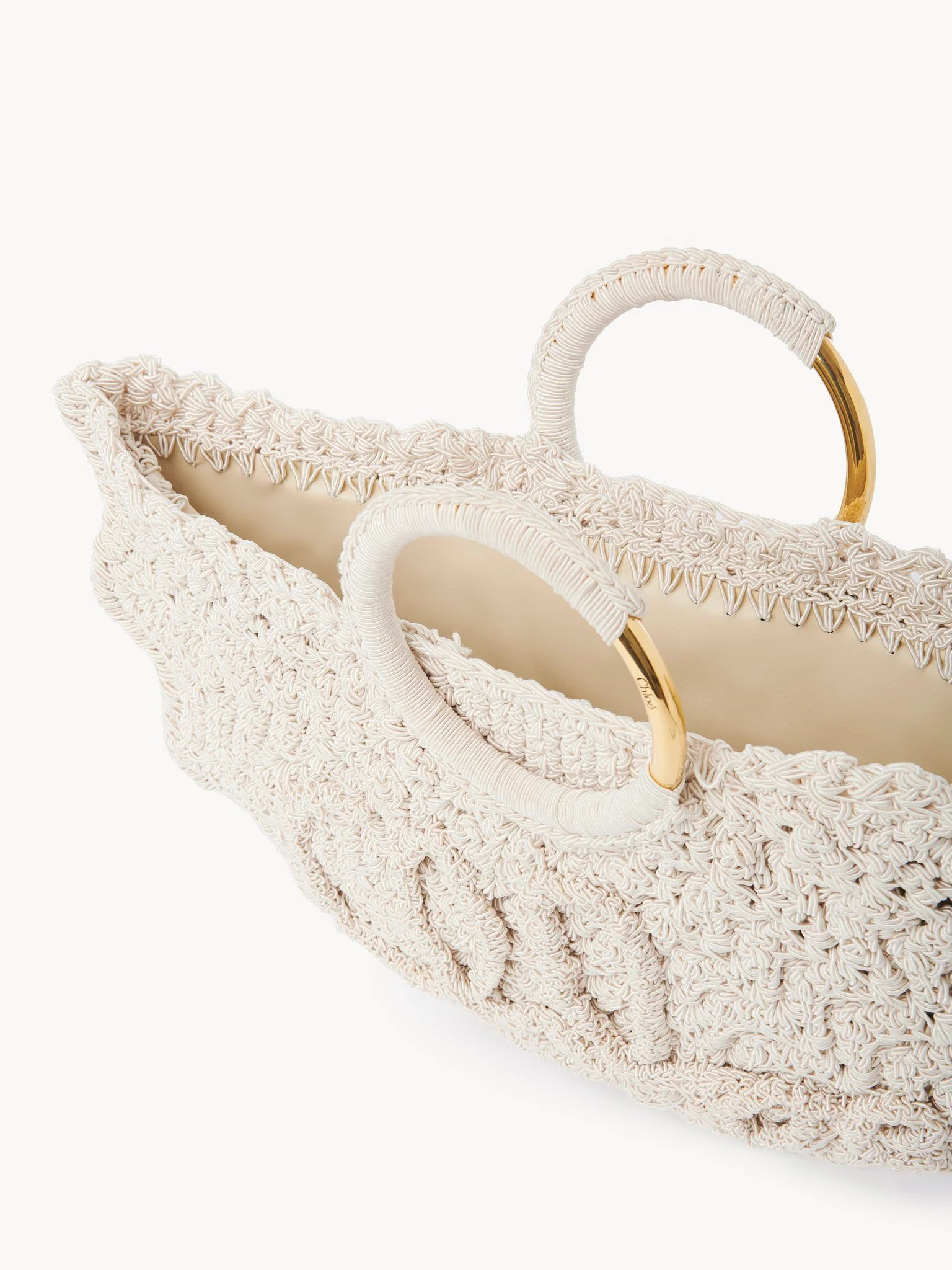 Chloé - Small Bracelet Paravent tote bag in crochet - Image 7