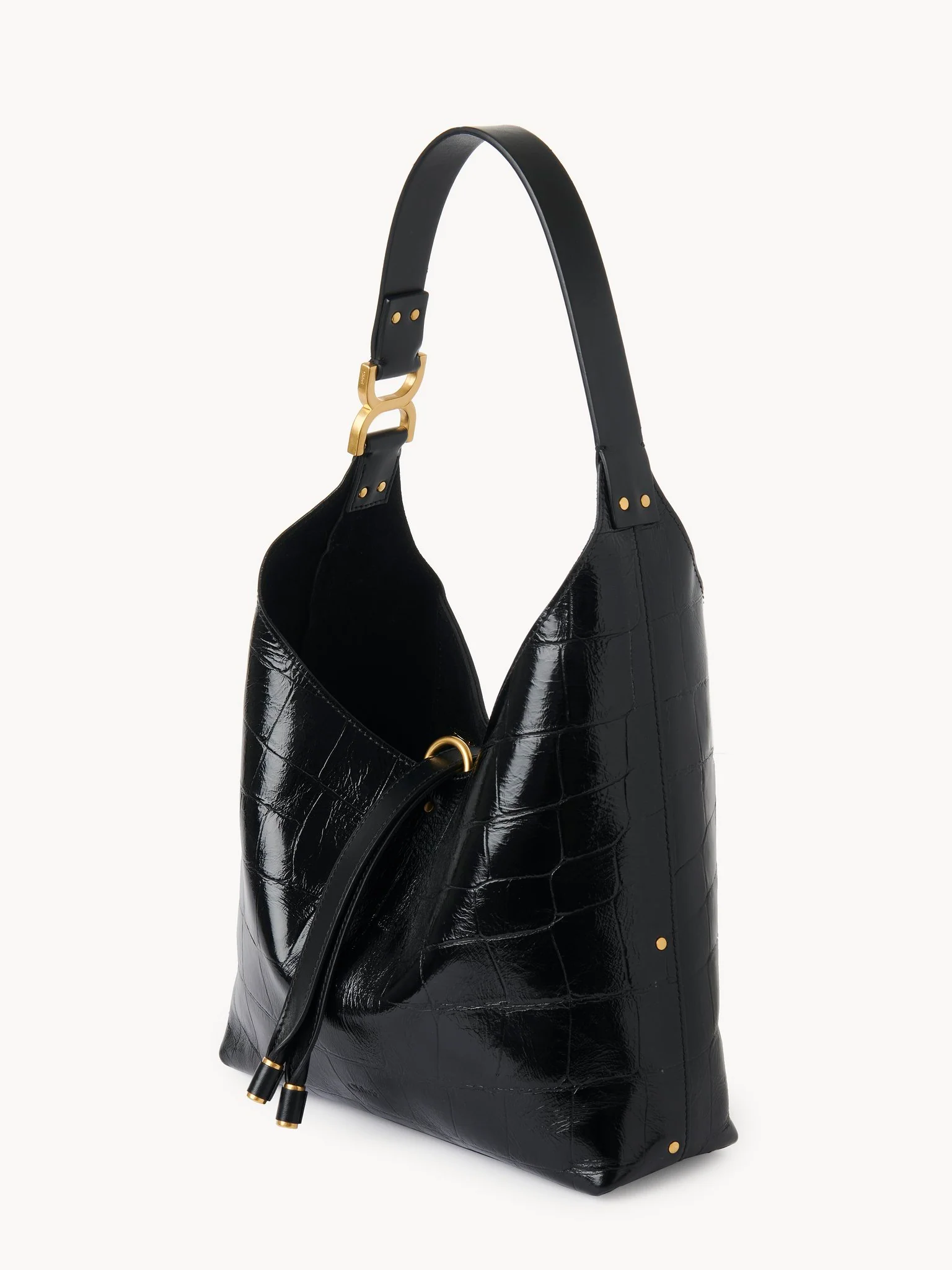 Chloé - Small Marcie hobo bag in croco-effect leather - Image 5