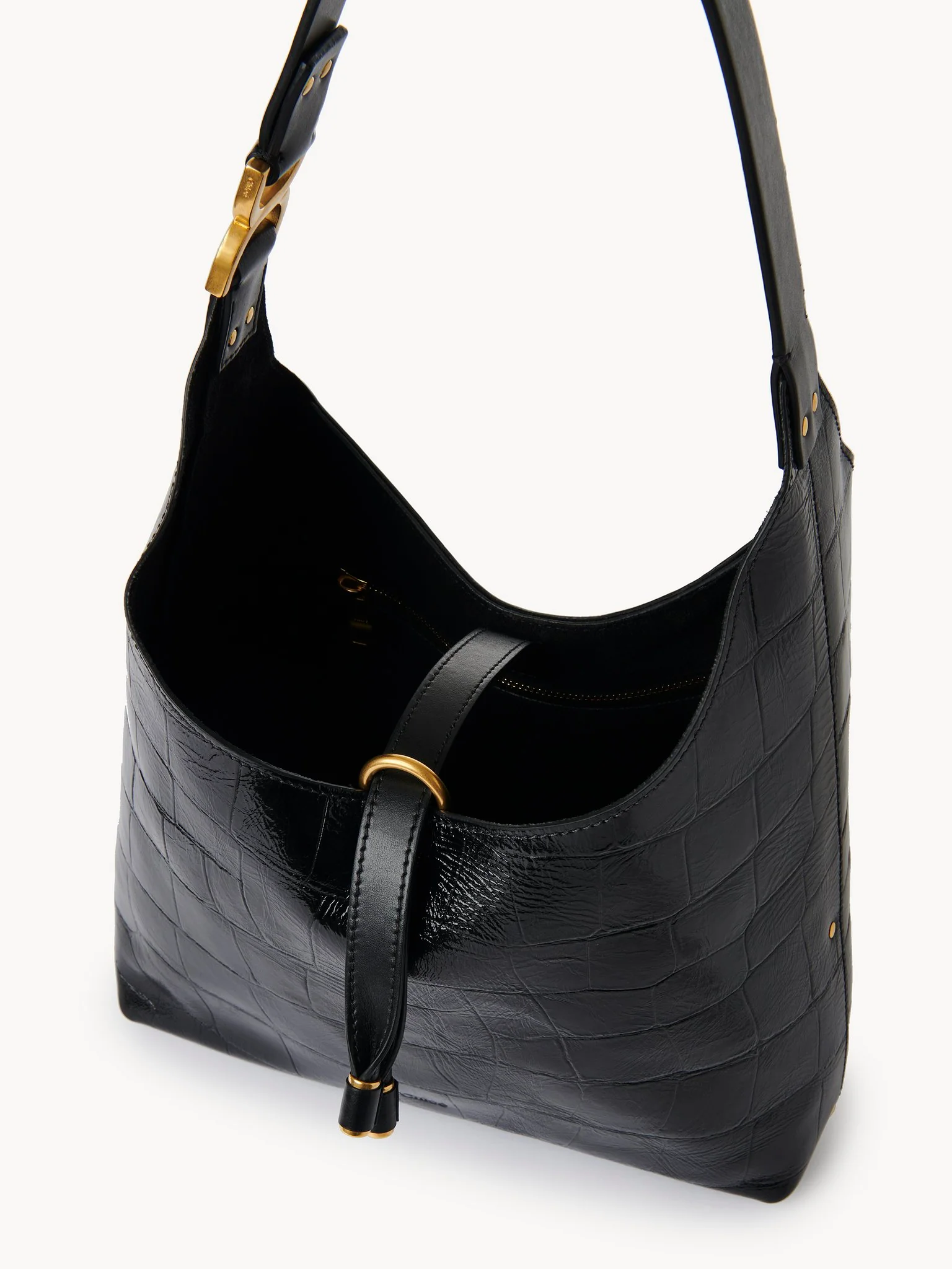 Chloé - Small Marcie hobo bag in croco-effect leather - Image 8