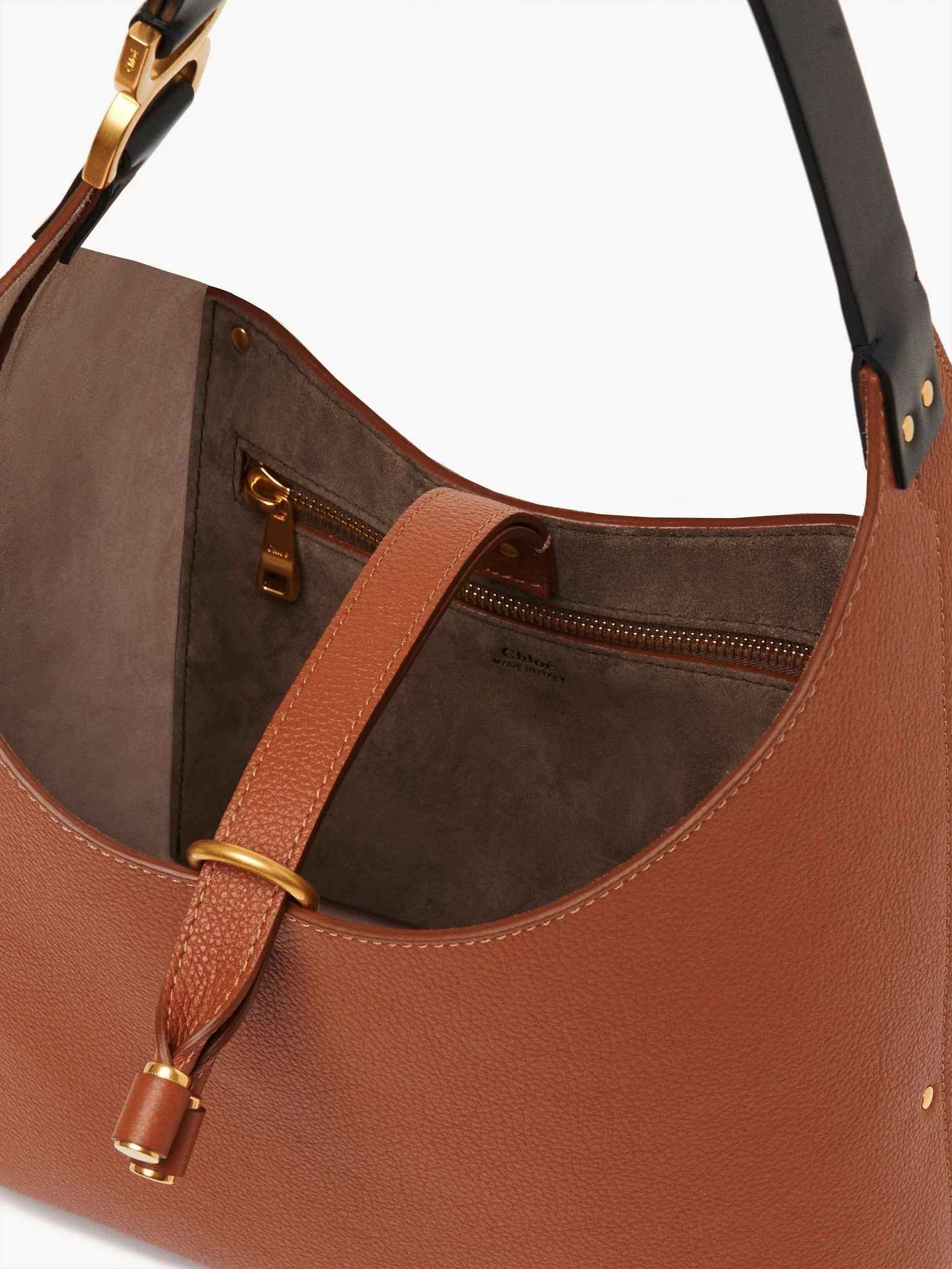 Chloé - Small Marcie hobo bag in grained leather - Image 7