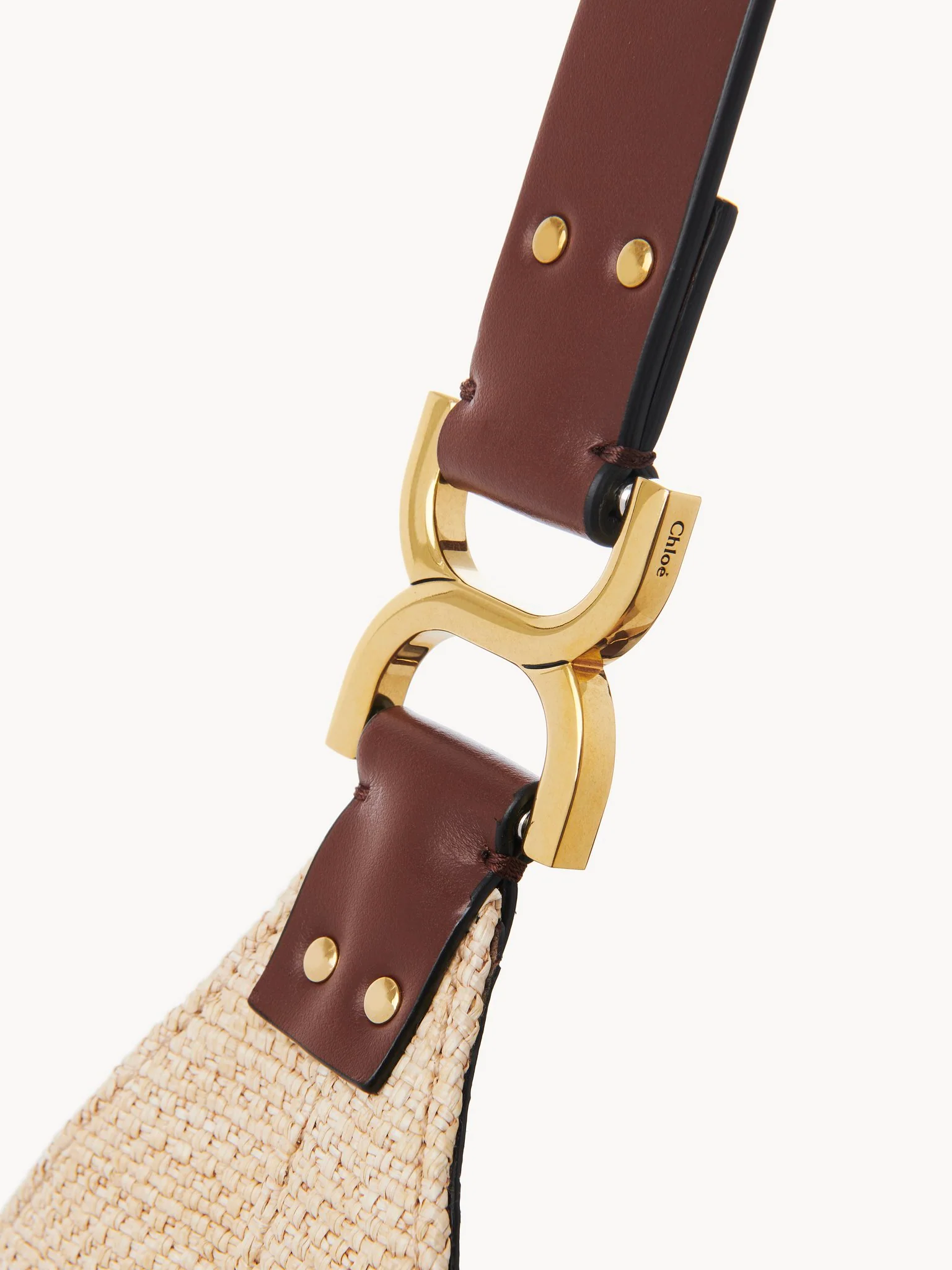 Chloé - Small Marcie hobo bag in raffia-effect fibres - Image 2